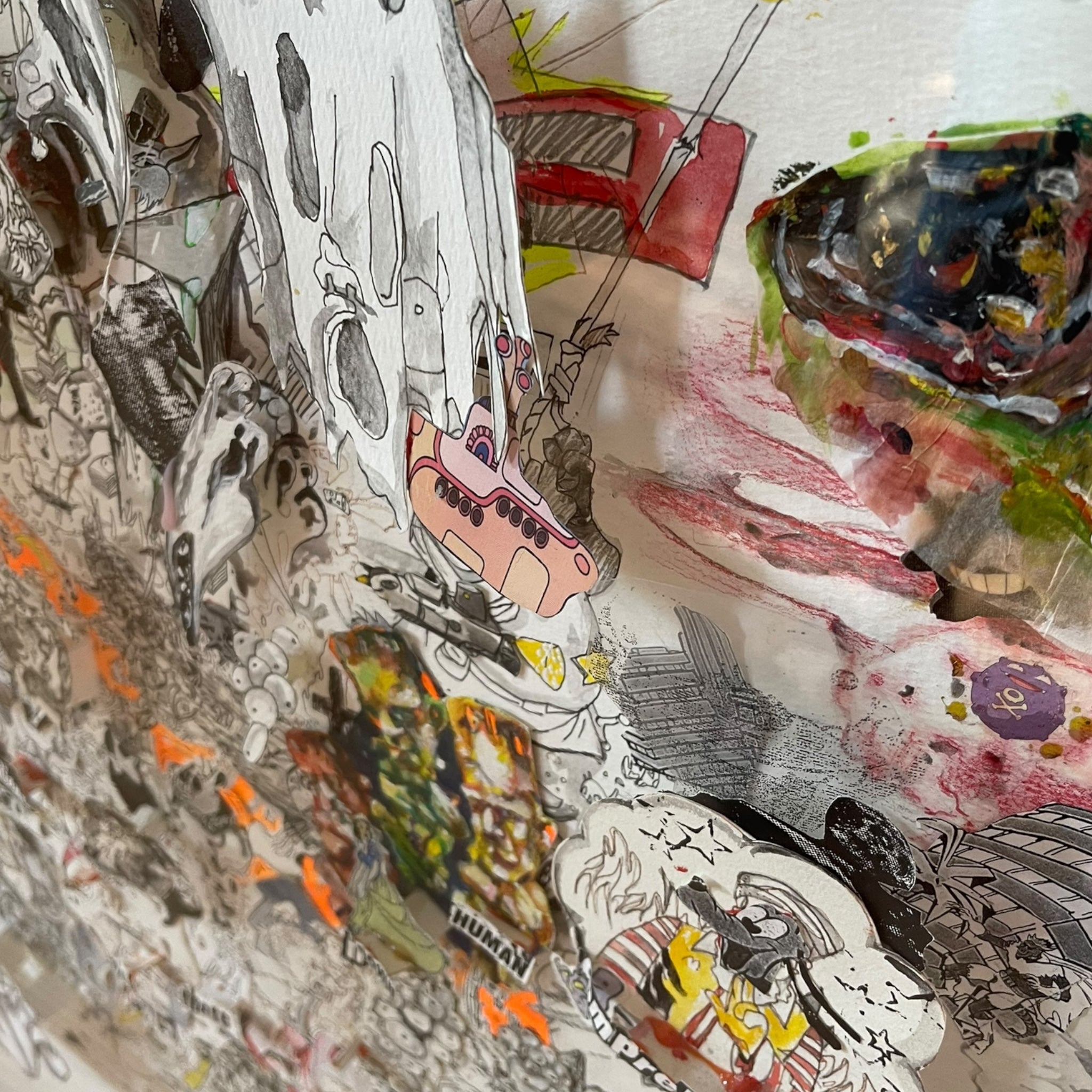 Warning! They Are Coming by Paul Horn
Paul Horn collage art
Contemporary collage artist
Political collage artwork
Modern collage by Paul Horn
Surreal mixed media collage
Hand-cut collage artwork
Collage art 21st-century
Original collage for sale
Paul Horn (b. 1966) artwork
Mixed media collage with political themes
Surrealist collage by Paul Horn
Dystopian paper collage art
Handmade collage using found imagery
Contemporary art collage from the 2000s
Edgy and provocative modern collage
Paul Horn