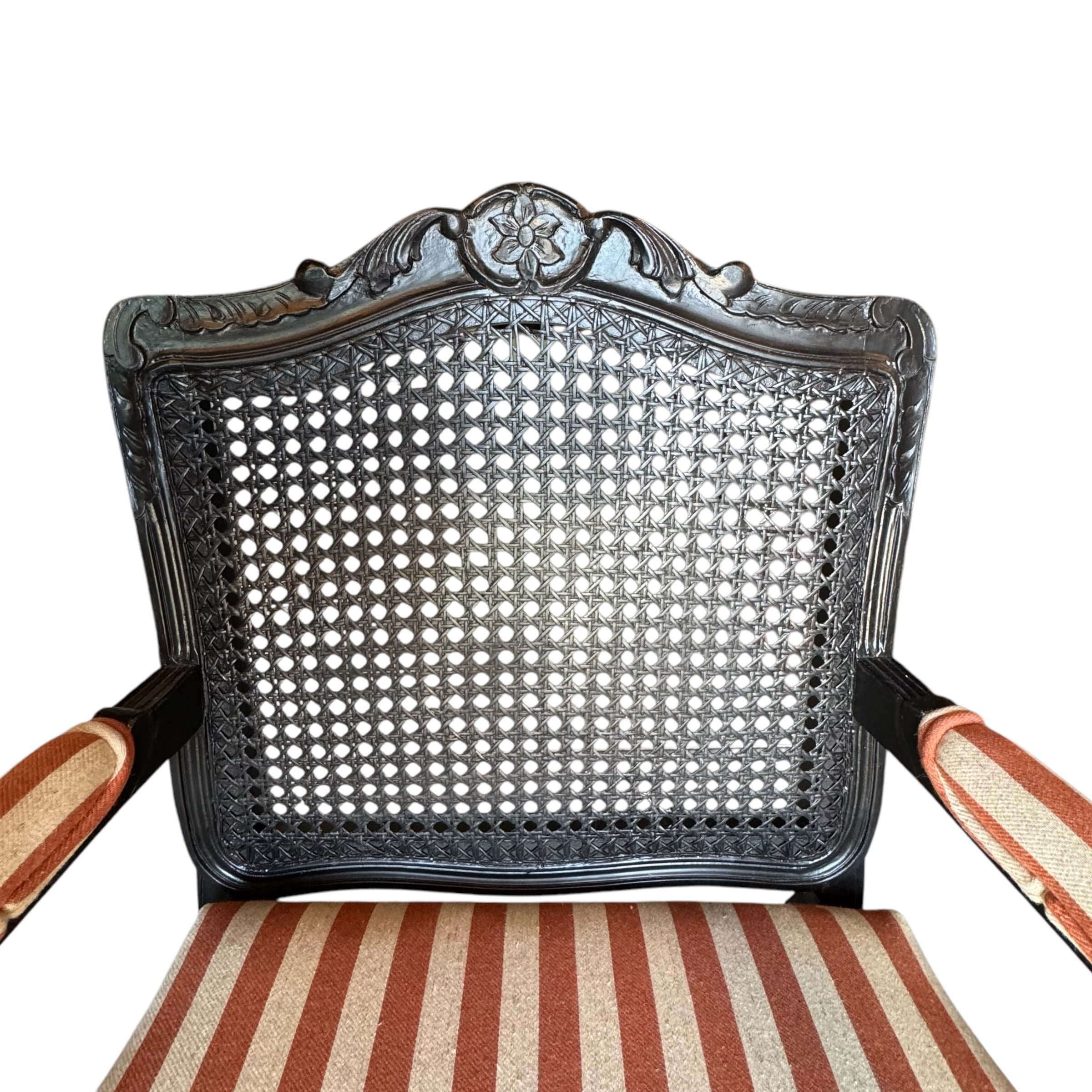 Walnut
striped
Louis XV
French
Chair
cane chair
cane
arm chairs
accent chair
Restored French Louis XV armchair with modern upholstery
reimagined classic design
vibrant striped fabric
walnut frame
Reupholstered Louis XV Furniture Vintage French Armchair
Classic French Furniture