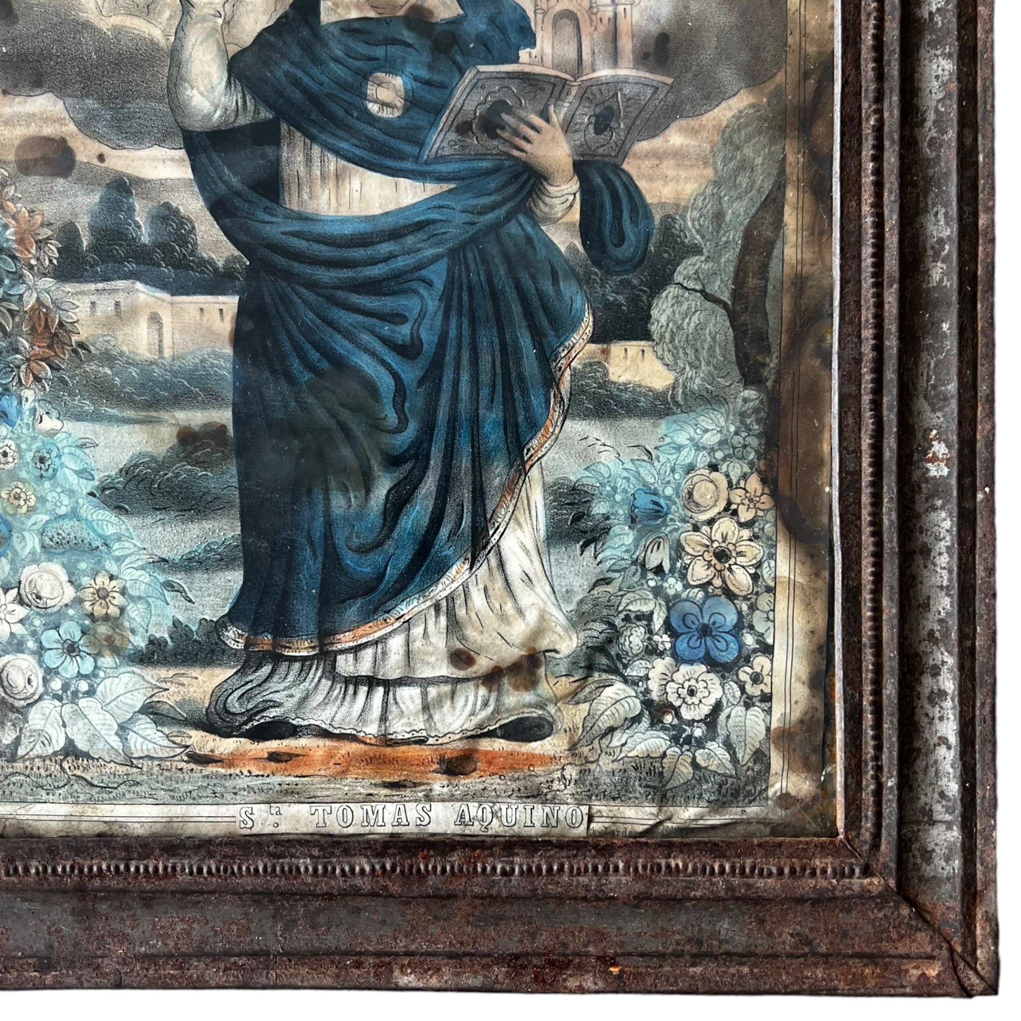 wall art
tin
Saint Thomas of Aquino
retablo
religious
Mexico
Mexican
Home
folk art
Art for All
Art
antique
19th century
art under 1000
Glass