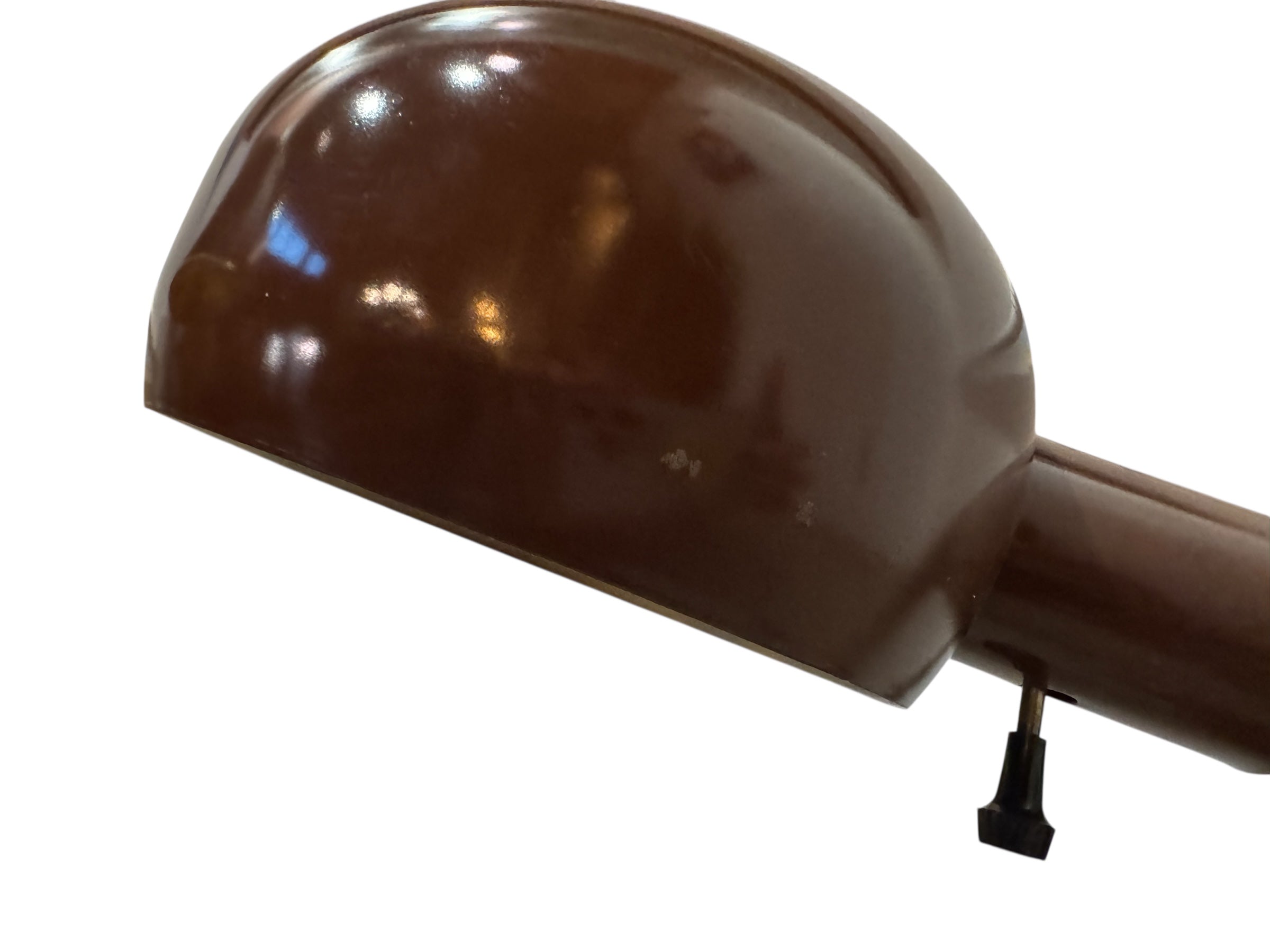 Mid-century modern brown table lamp with a flexible gooseneck.
Retro brown Fagerhults Cobra table lamp from the 1970s.
