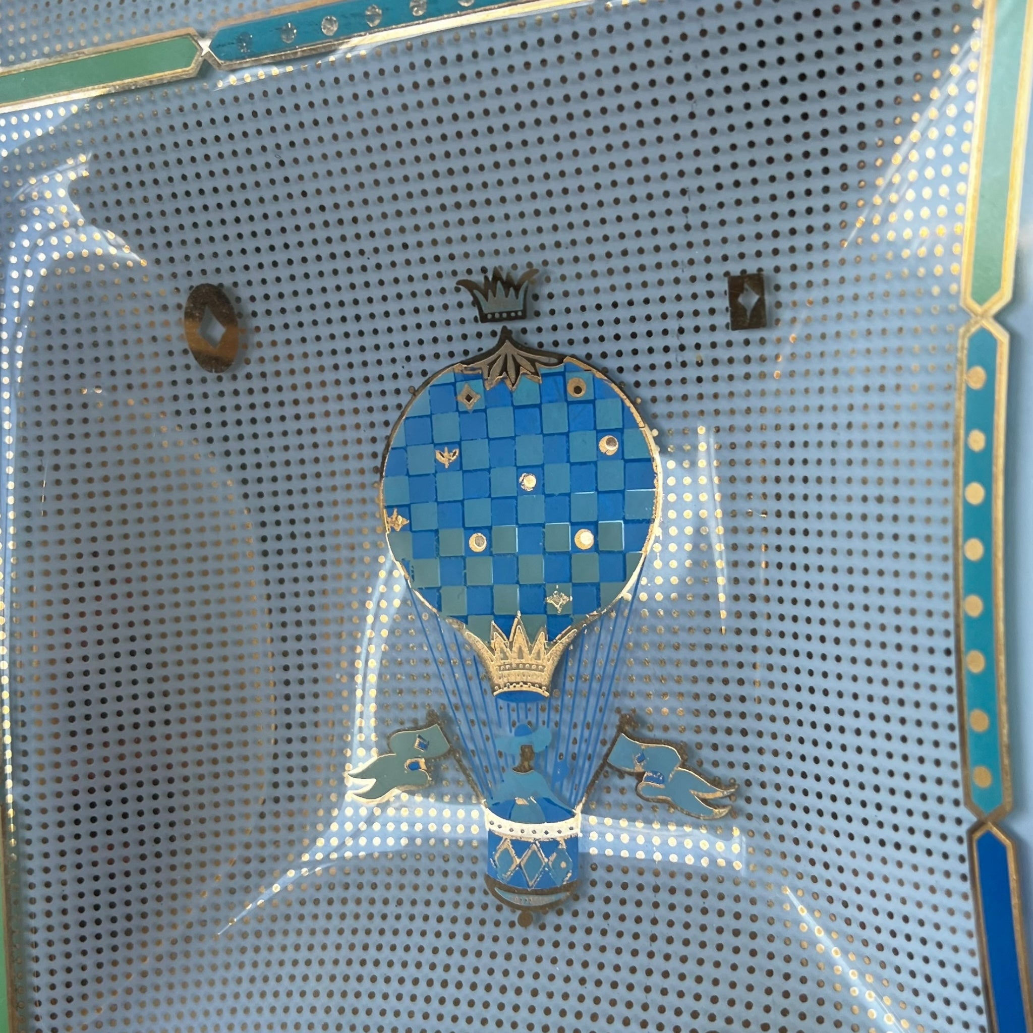 whimsical
tray
tabletop
Table Top
platter
mid century modern
Mid century
metallic
hot air balloon
Gold
Glass
Georges Briard
blue and white
1950s
decorative
decorative bowl
decorative tray