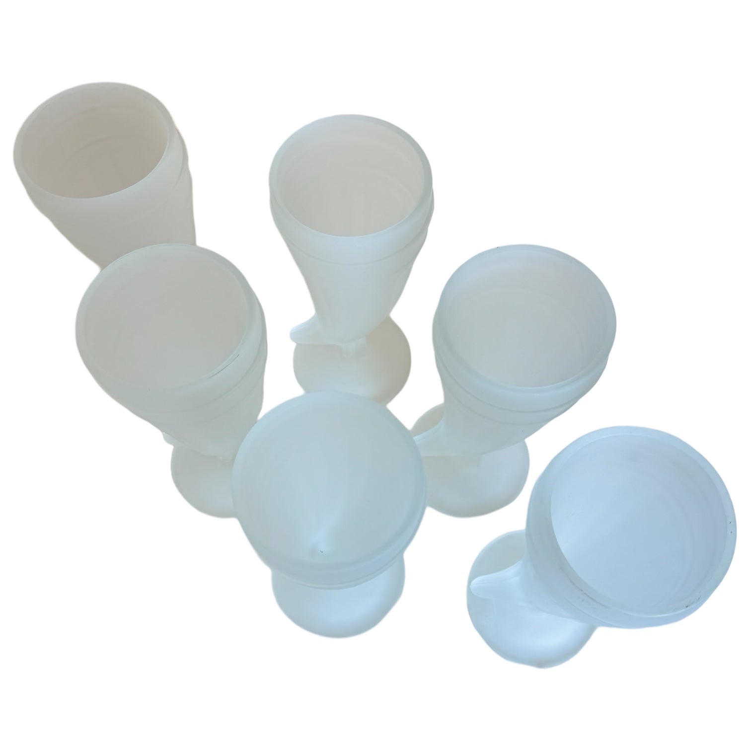 Vintage
tiara glass
tableware
tabletop
Table Top
pressed glass
powder horn
Pilsner
mid century modern
Kitchen
Horns
glassware
glasses
frosted glass
entertaining
drinkware
drinking glass
cornucopia
beer
1960s Set of Six Frosted Glasses by Indiana Glass
Frosted Glasses by Indiana Glass
vintage beer glasses