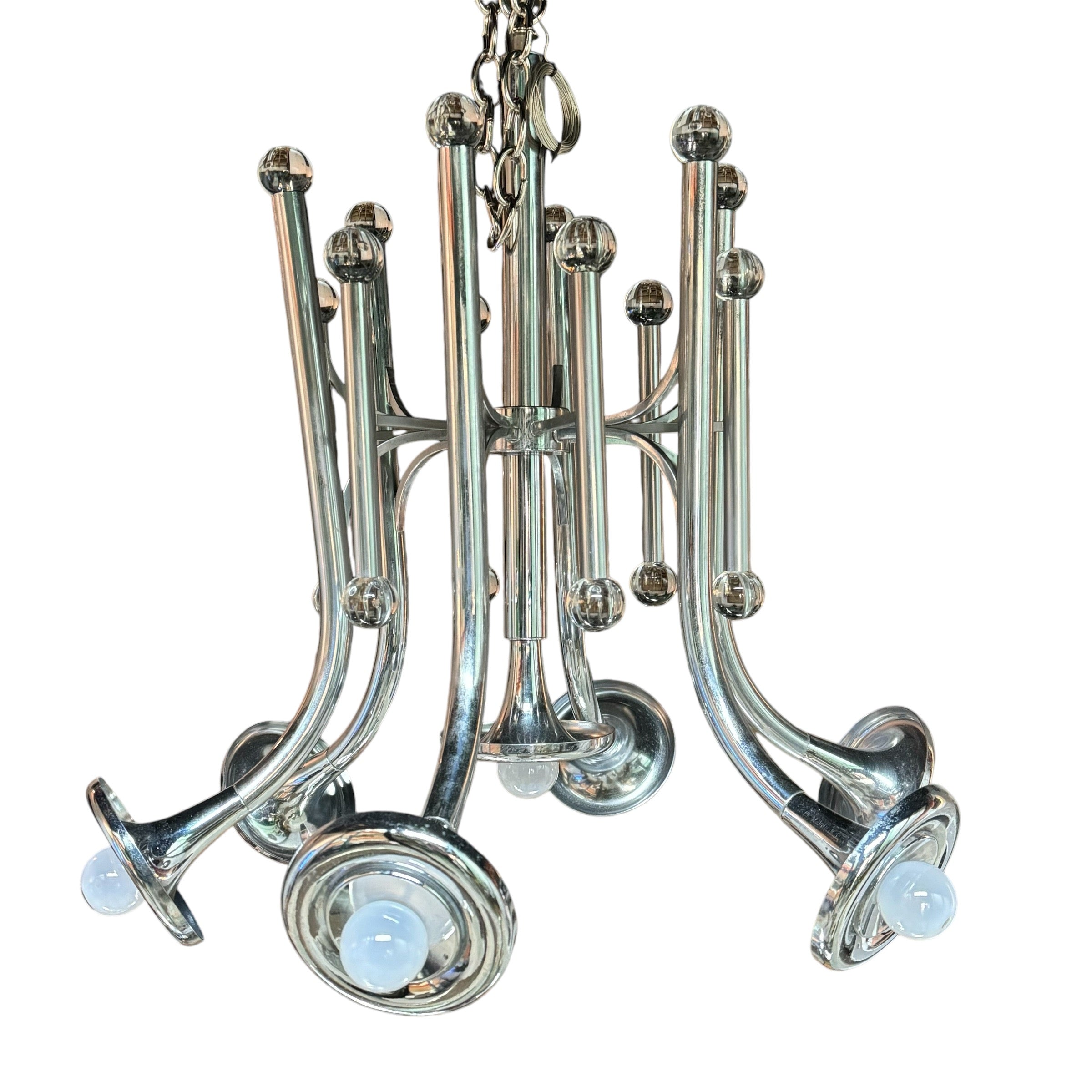 Vintage
trumpet
modernist
modern
Metal
Lighting
lamps
italy
italian
Gaetano Sciolari
Chrome
chandelier
1970s
1960s
Vintage Trumpet Chandelier Attributed to Gaetano Sciolari
Trumpet Chandelier Attributed to Gaetano Sciolari
Chandelier Attributed to Gaetano Sciolari
Vintage Trumpet Chandelier
vintage hanging lamp
retro lamp
retro lighting
vintage lamp
vintage lamp austin