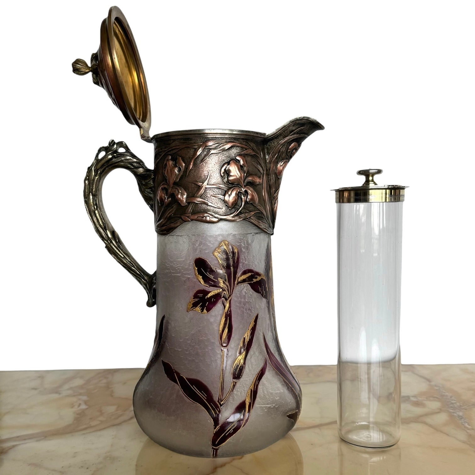 Vintage
Victor Saglier
tableware
Table Top
pitcher
handblown glass
Glass
Gilded
French
france
entertaining
Brass
art nouveau
antique
19th century
serveware
Art Nouveau Pitcher by Victor Saglier
Art Nouveau Pitcher
Pitcher by Victor Saglier
antique pitcher
antique austin
rare art nouveau
