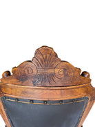 Antique French carved chair 
Figural crest walnut desk chair 
19th-century French leather swivel 
Vintage wood office chair sale
Antique french wooden chair
Carved walnut
Leather seat
Swivel base
Figural crest
Antique chair
French design
Desk chair
19th-century
Antique
Vintage
French
Carved
Walnut
Swivel
Desk chair
Leather
Upholstered
Ornate
Figural
Wood
Nineteenth-century
Office
Patinated
Decorative
Unique