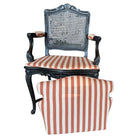 Walnut
striped
Louis XV
French
Chair
cane chair
cane
arm chairs
accent chair
Restored French Louis XV armchair with modern upholstery
reimagined classic design
vibrant striped fabric
walnut frame
Reupholstered Louis XV Furniture Vintage French Armchair
Classic French Furniture