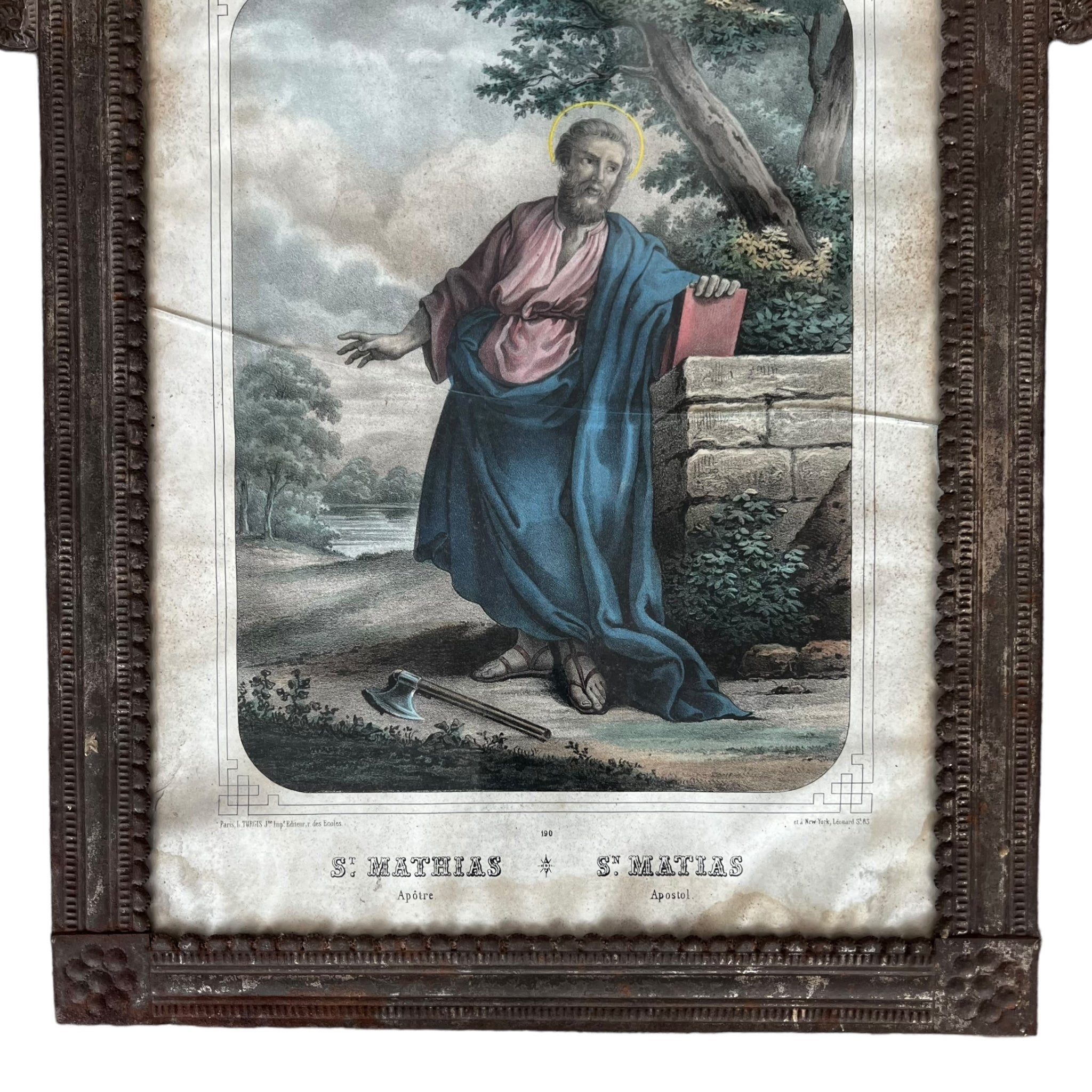 wall art
tin
saint matthew
retablo
religious
Mexico
Mexican
Home
folk art
Art
antique
19th century
art under 1000
