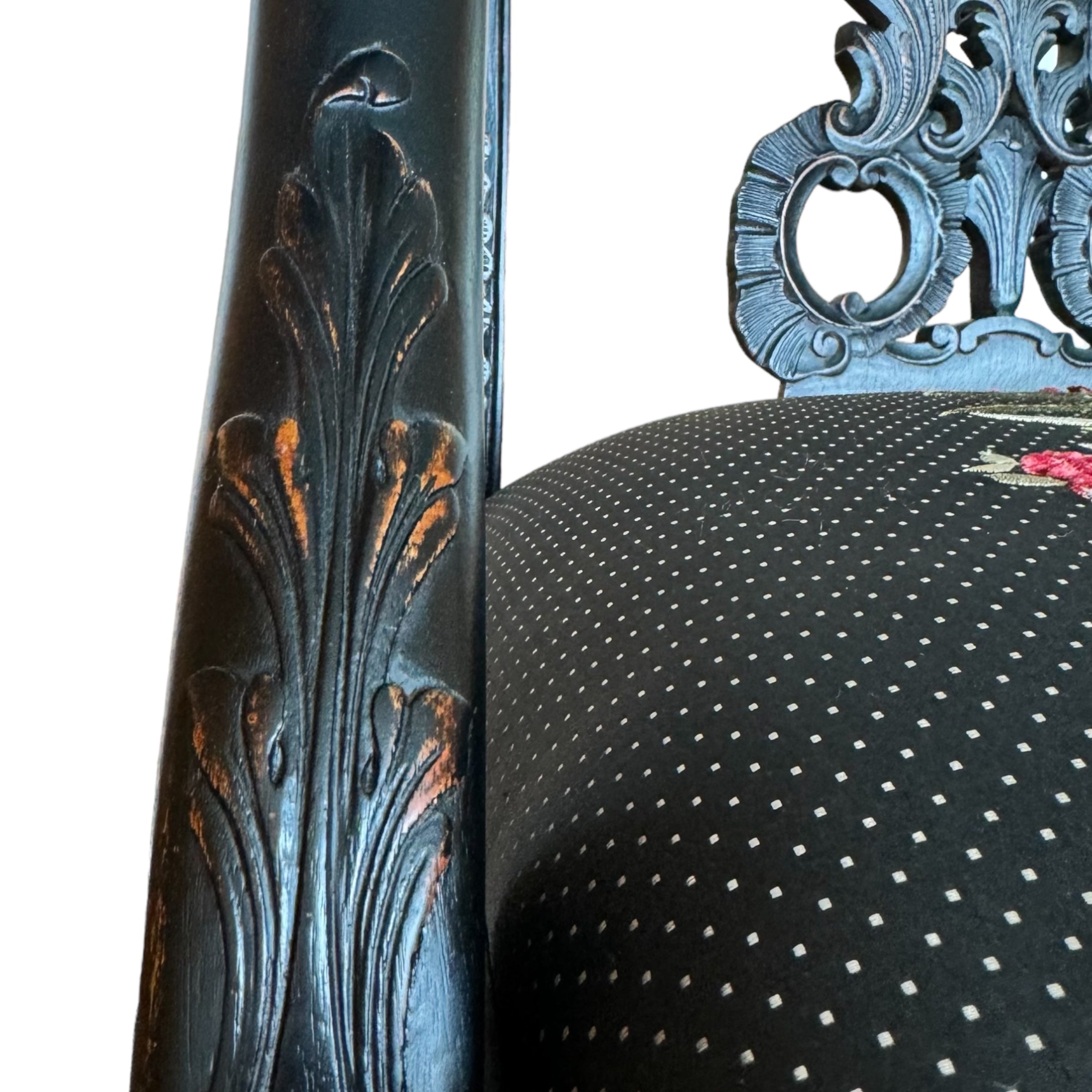 wood
Snakes
serpent
Floral
ebony wood
claw feet
Chippendale
chairs
carved
arm chairs
accent chair
20th Century
George III Chippendale Style Ebonized Armchair
Chippendale Style Ebonized Armchair
Ebonized Armchair
needlepoint flower design
vintage chairs
vintage chairs austin
carved crest
cabriole legs
velvet