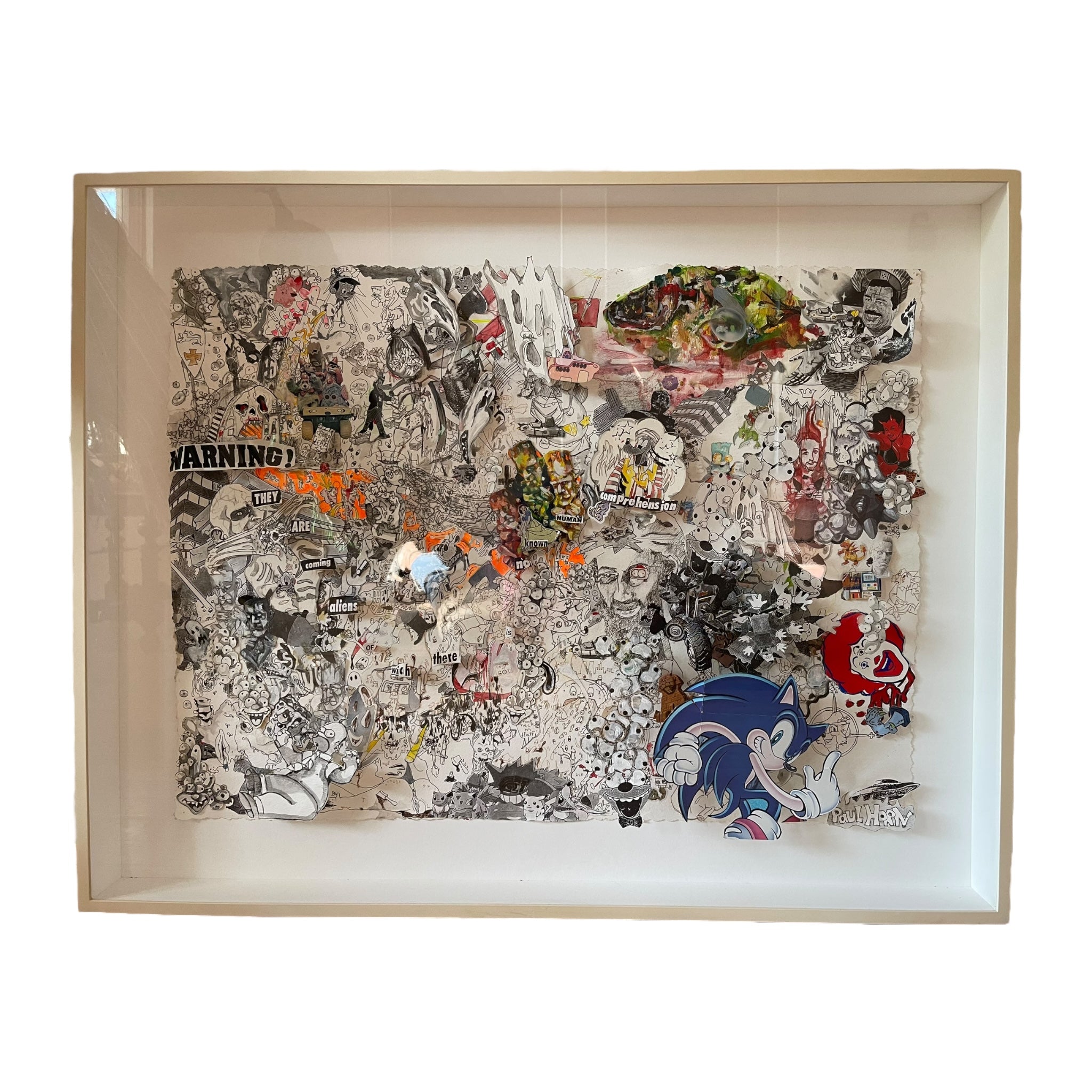 Warning! They Are Coming by Paul Horn
Paul Horn collage art
Contemporary collage artist
Political collage artwork
Modern collage by Paul Horn
Surreal mixed media collage
Hand-cut collage artwork
Collage art 21st-century
Original collage for sale
Paul Horn (b. 1966) artwork
Mixed media collage with political themes
Surrealist collage by Paul Horn
Dystopian paper collage art
Handmade collage using found imagery
Contemporary art collage from the 2000s
Edgy and provocative modern collage
Paul Horn