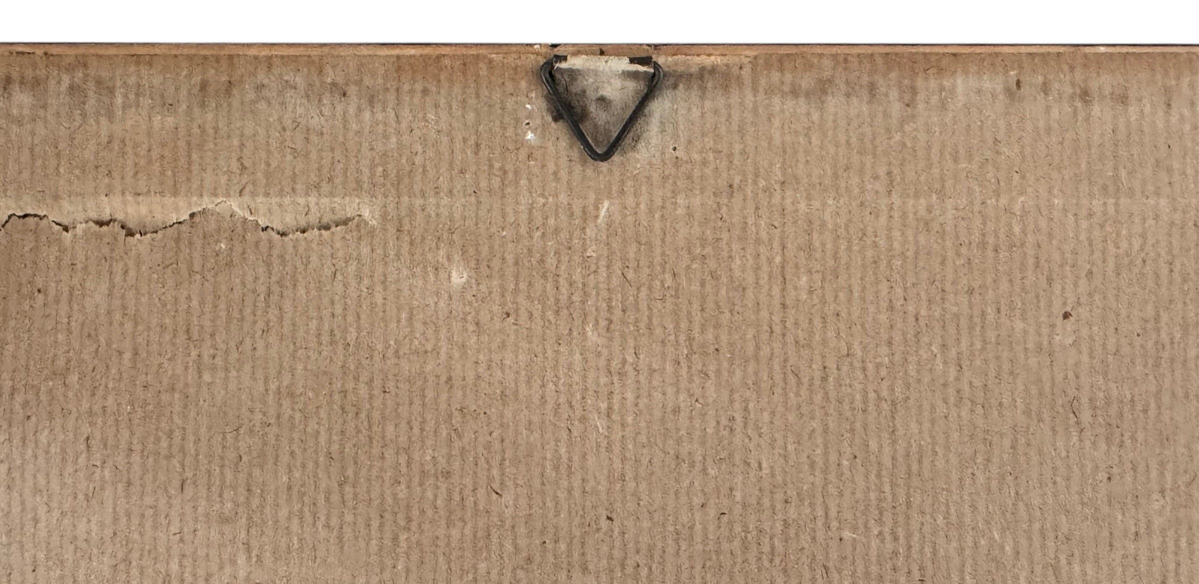 A pop art style image featuring a man in a hat and suit, an easel with art supplies including paintbrushes in a pot, and a sign in the background that reads "BARNUM & BAILEY" by Ugo Nespolo. The artwork uses a collage-like composition with geometric shapes and bold colors.