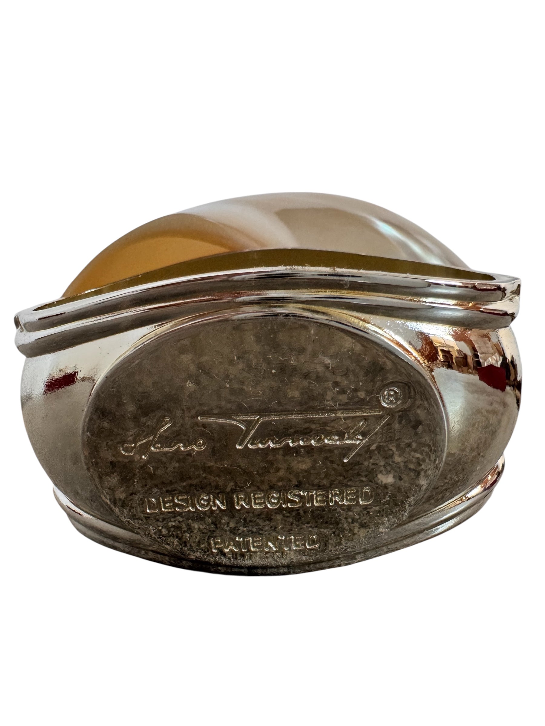 Hans Turnwald, 1980s, 1990s, napkin rings, silver ring, dinner party decoration, Hollywood regency, Turnwald Collection, High-end diningware, Coastal, Pearlized hermit shell