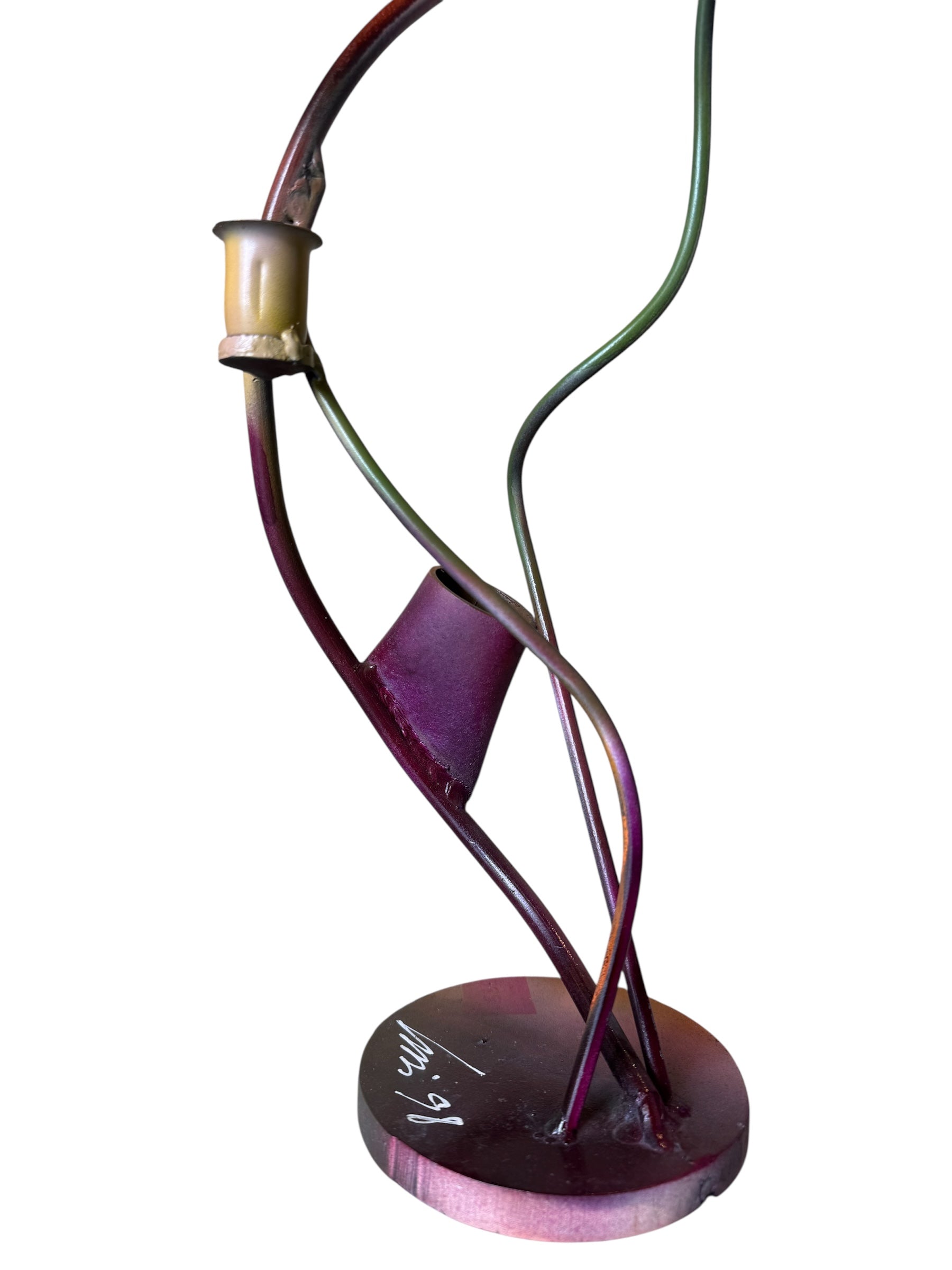 Luis Colmenares (American/New Orleans, b. 1959), Two Steel Three Light Candlestick Sculptures, 1998, Candlesticks, Steel, multicolored, New Orleans, Sculptures, Powder Coated