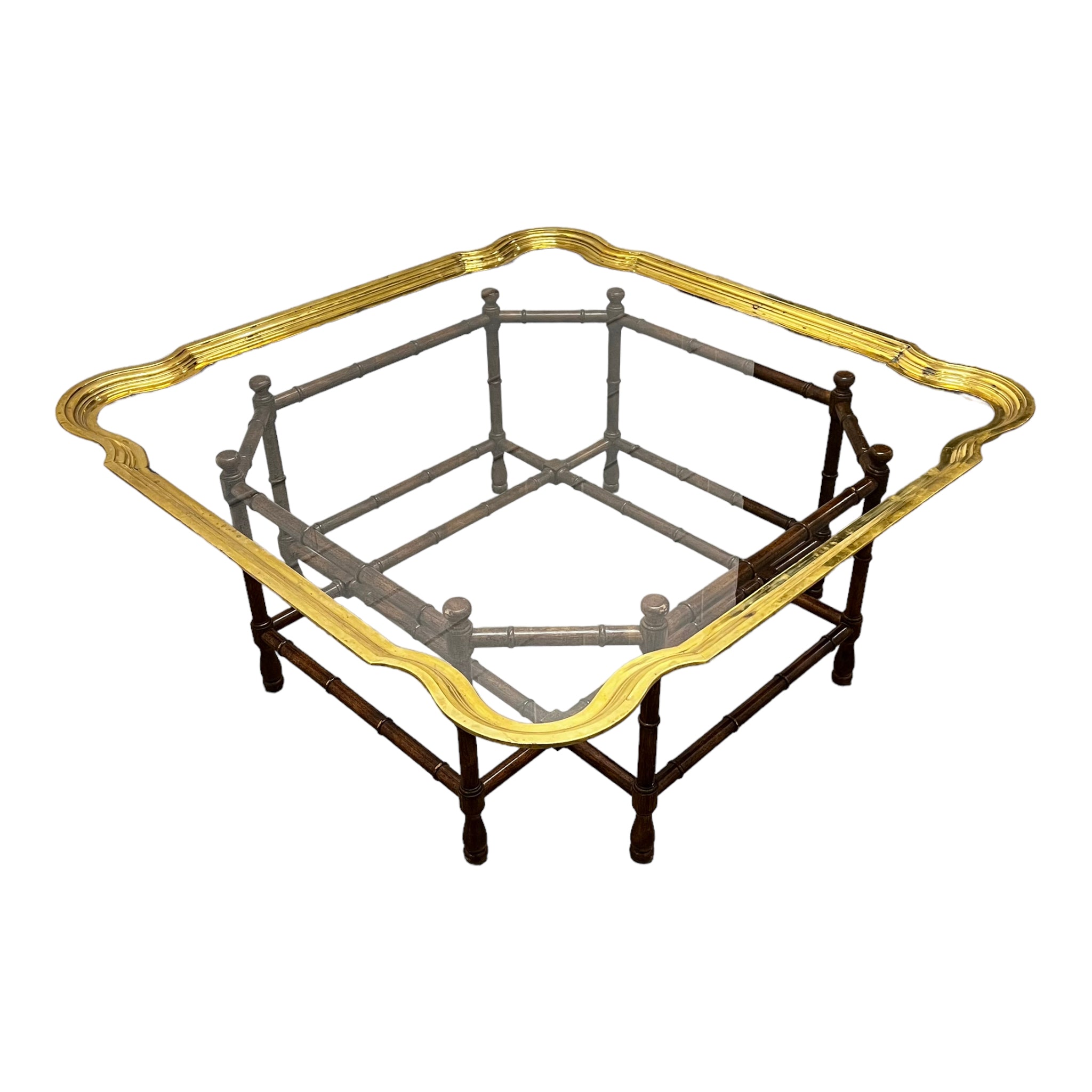 table
scalloped
metal
Home
glass
faux bois
Coffee table
brass
bamboo
baker furniture
1970s
octagonal