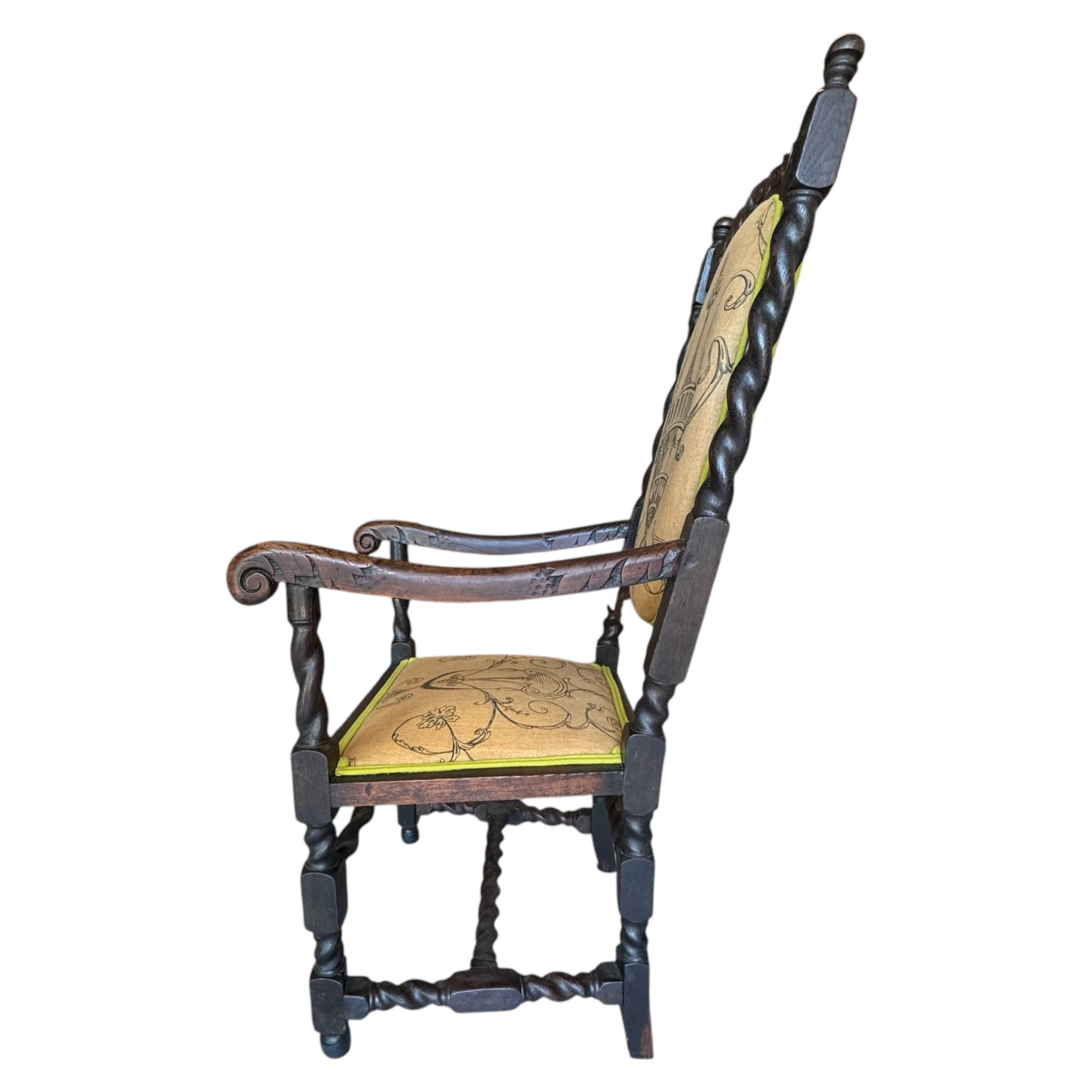 wood
Vintage
Upholstery
Throne Chair
reupholstered
Refurbished chair
refurbished
parlor chair
lounge chair
large chair
Jacobean Throne Chair
Jacobean furniture
jacobean
gothic
England
Chair
carved
arm chairs
accent chair
19th century
Jacobean furniture austin