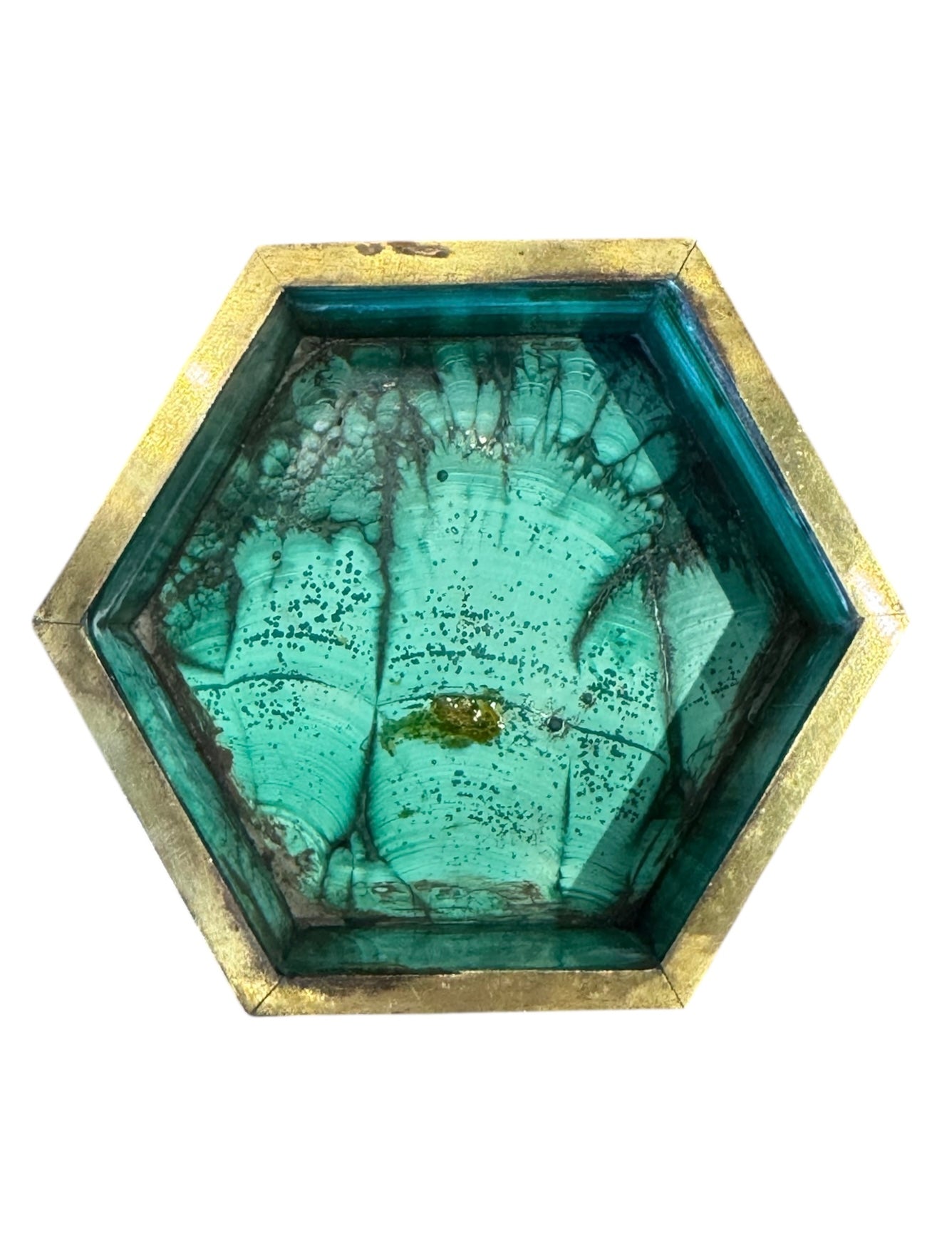 Malachite
Box
Hexagonal
Copper
Stone
Vintage
Decorative
Design
Green
Unique
Geometric
Striated
ByCloudia
Malachite box
Hexagonal box
Copper trim
Design object
Stone box
Unique design
Decorative box
Vintage box
Geometric box