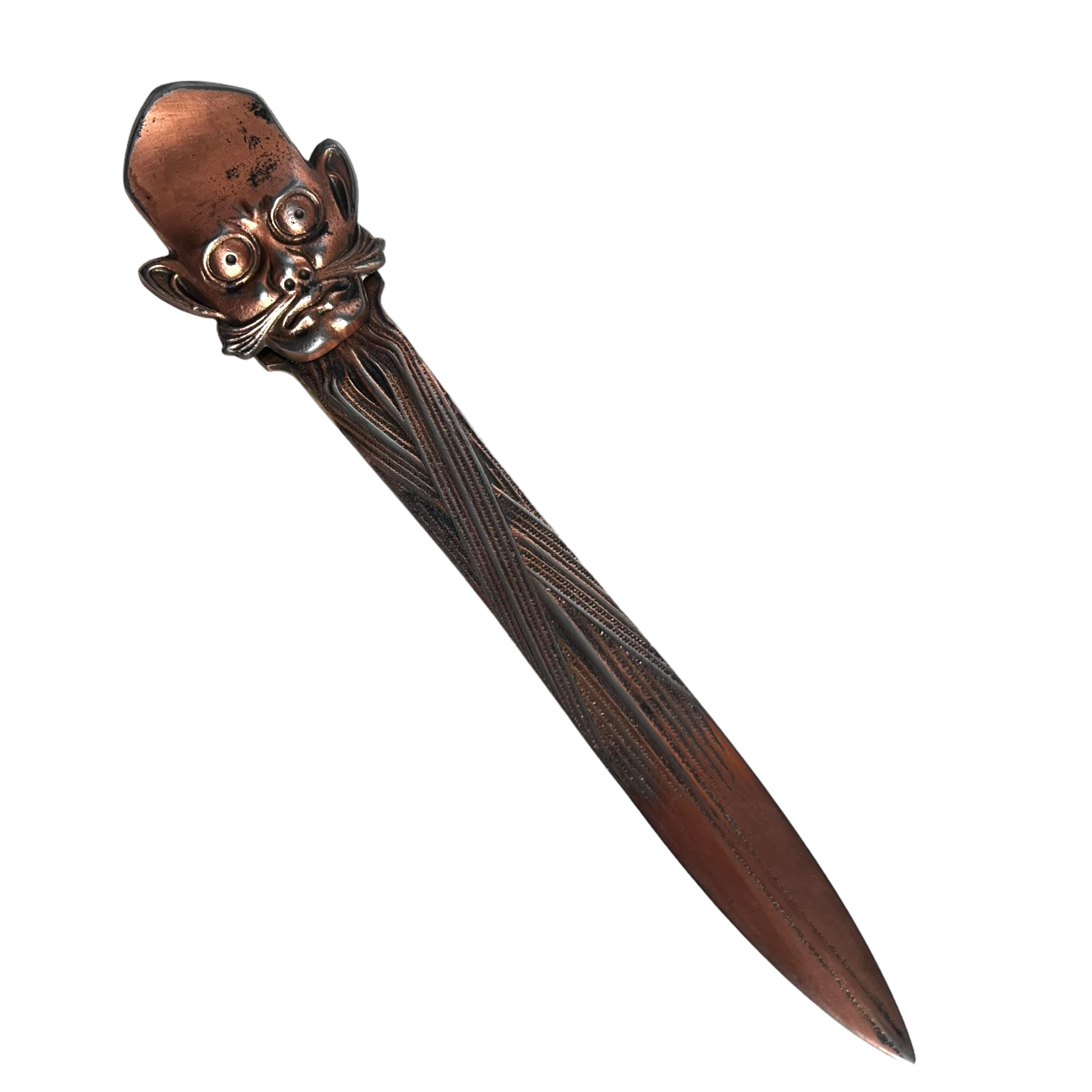 Vintage
tabletop
Table Top
Sculpture
sculptural
Letter opener
Judd Manufacturing Co
iron
imp
Home
devil
clip
Brass
office
desk accessories
face
