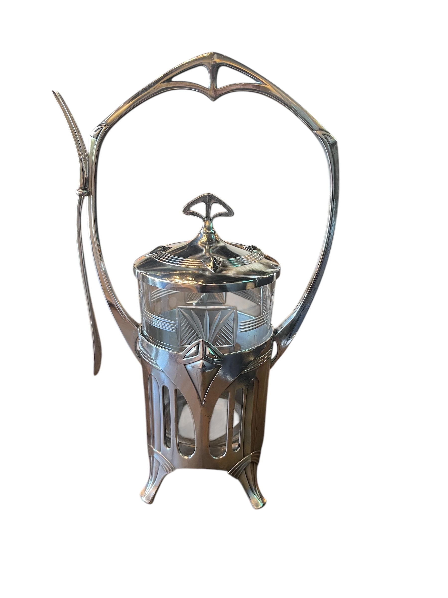 WMF
tableware
tabletop
Table Top
Silver
serveware
pickle jar
Kitchen
holiday gift
Glass
gift idea
Germany
German
fork
entertaining
art nouveau
antique
German WMF Art Nouveau Silver Plated Pickle Jar
Art Nouveau Silver Plated Pickle Jar
German Art Nouveau Silver Pickle Jar
antique pickle jar