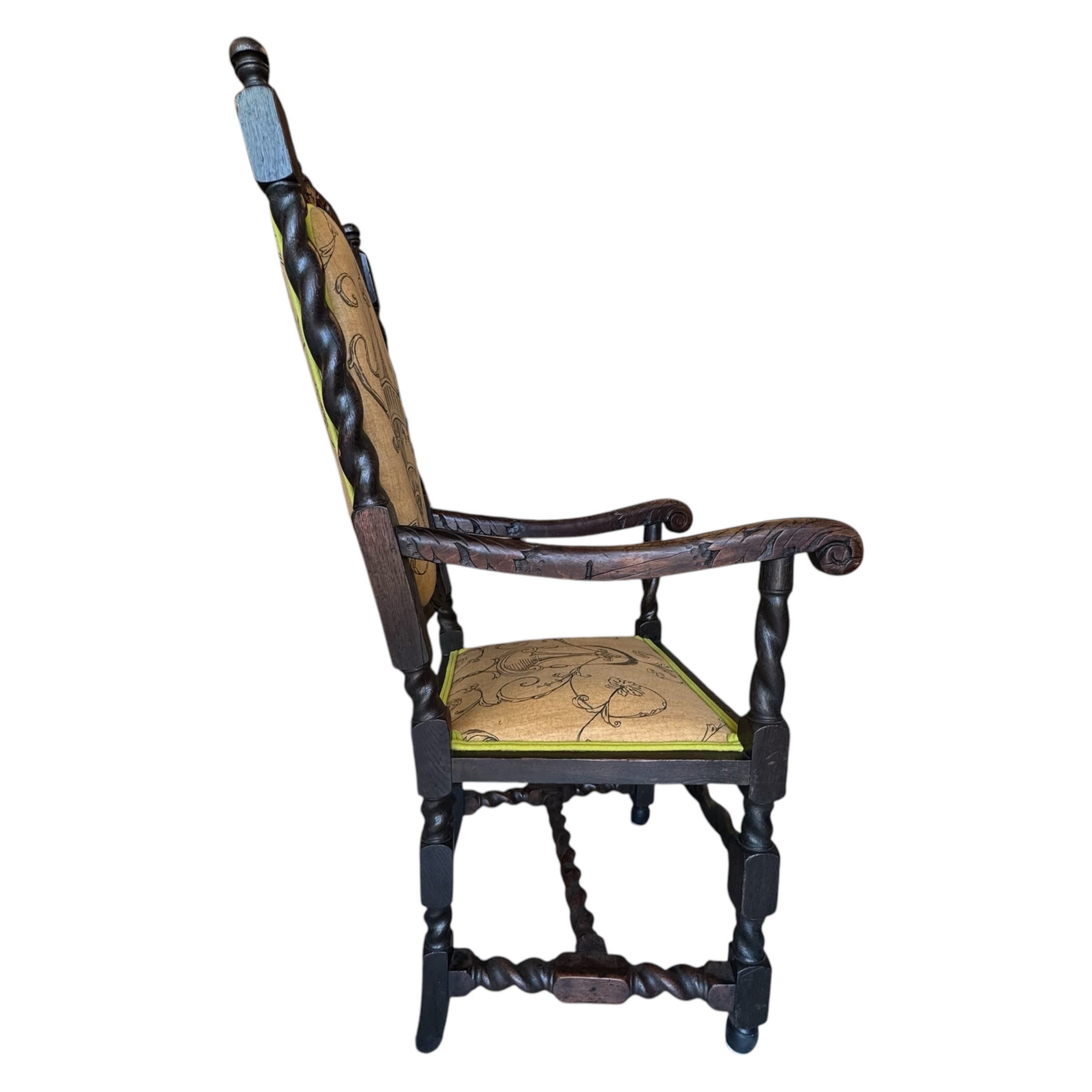 wood
Vintage
Upholstery
Throne Chair
reupholstered
Refurbished chair
refurbished
parlor chair
lounge chair
large chair
Jacobean Throne Chair
Jacobean furniture
jacobean
gothic
England
Chair
carved
arm chairs
accent chair
19th century
Jacobean furniture austin