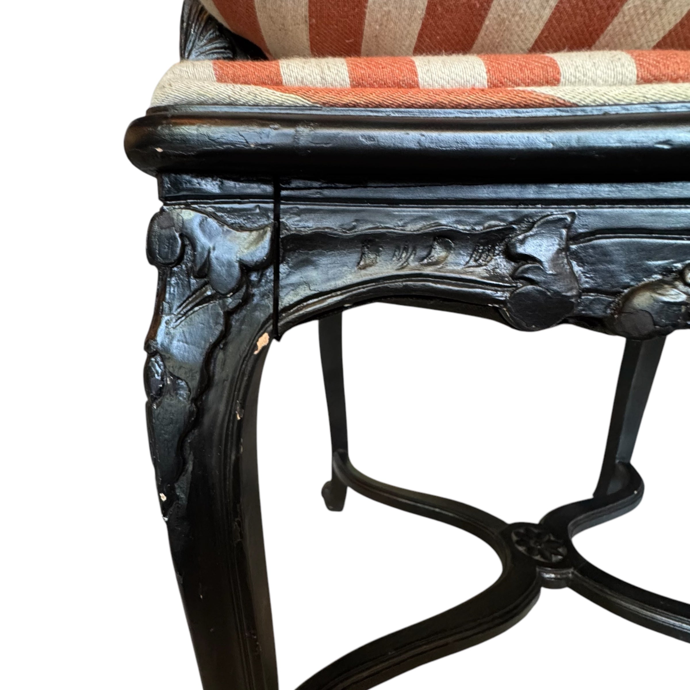 Walnut
striped
Louis XV
French
Chair
cane chair
cane
arm chairs
accent chair
Restored French Louis XV armchair with modern upholstery
reimagined classic design
vibrant striped fabric
walnut frame
Reupholstered Louis XV Furniture Vintage French Armchair
Classic French Furniture