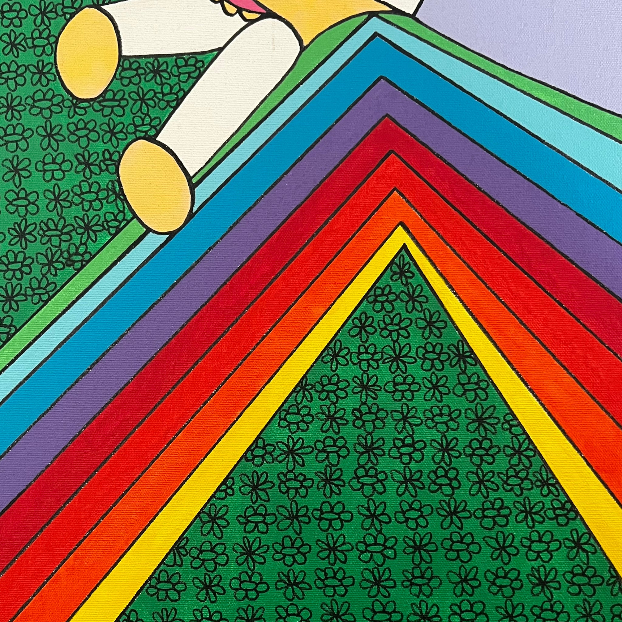 wall art
vibrant
psychedelic
painting
mid century
Lynn French Hansen
home
geometric
colorful
color
Art for All
art
80s
70s
rainbow