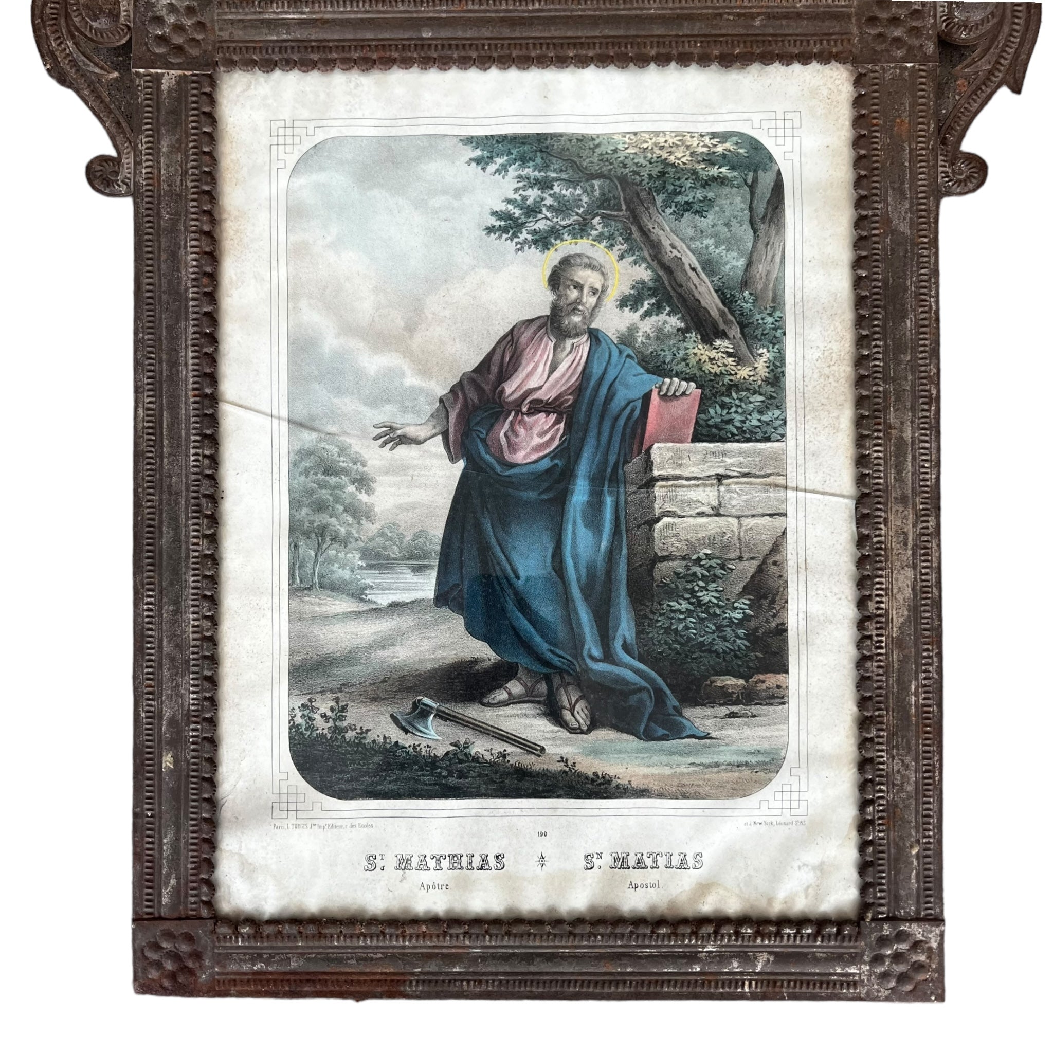 wall art
tin
saint matthew
retablo
religious
Mexico
Mexican
Home
folk art
Art
antique
19th century
art under 1000
