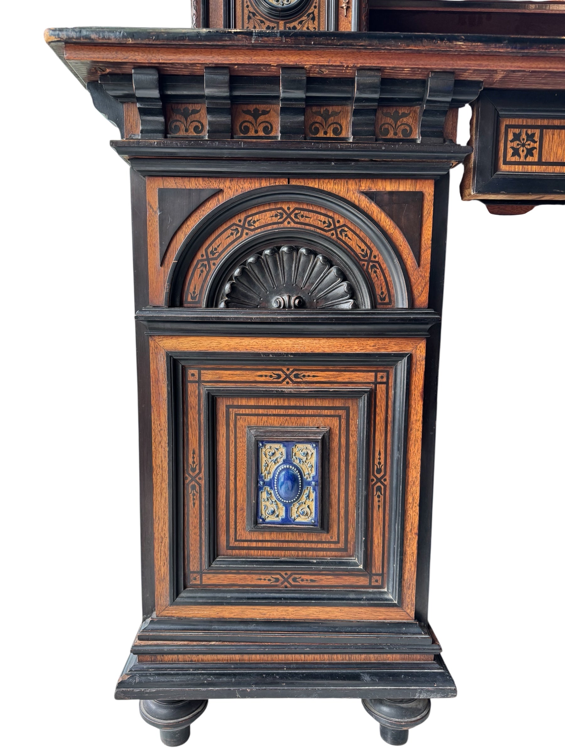 Writing desk
Antique
Victorian
19th-century
English
Walnut
Parcel-ebonized
Construction & Craftsmanship:
Dovetail joints
Handcrafted
Solid wood
Plank construction
Joinery
Construction details
Traditional woodworking