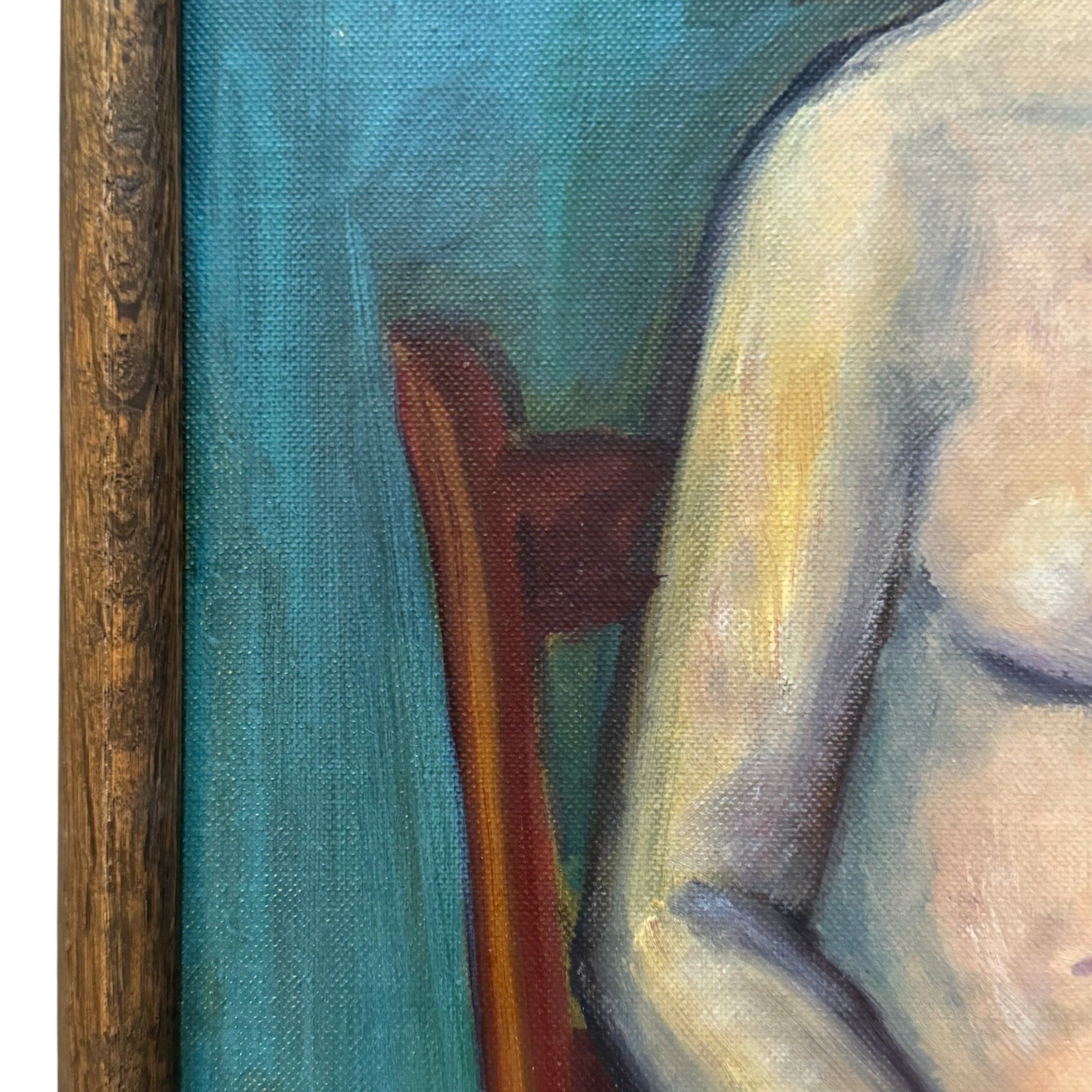 woman
Watercolor on board.
Watercolor
wall art
Painting
nudes
nude woman painting
nude woman
nude figure seated on a chair
nude figure
modern figurative art
modern art
in the buff
female nude in chair
female
expressionism
earth tones
art under 1000
Art
"Eula Taylor" written on verso
"Eula Taylor"