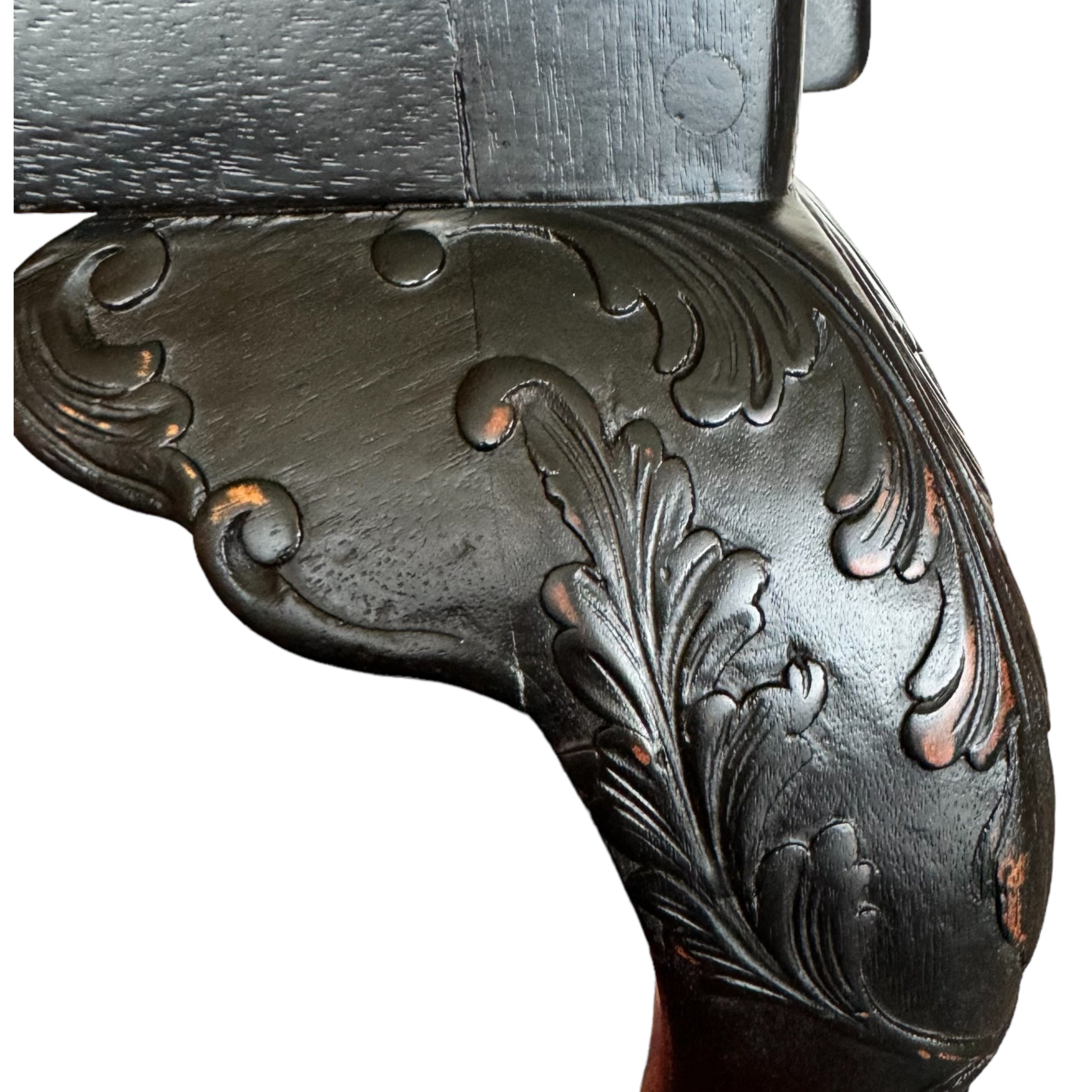 wood
Snakes
serpent
Floral
ebony wood
claw feet
Chippendale
chairs
carved
arm chairs
accent chair
20th Century
George III Chippendale Style Ebonized Armchair
Chippendale Style Ebonized Armchair
Ebonized Armchair
needlepoint flower design
vintage chairs
vintage chairs austin
carved crest
cabriole legs
velvet