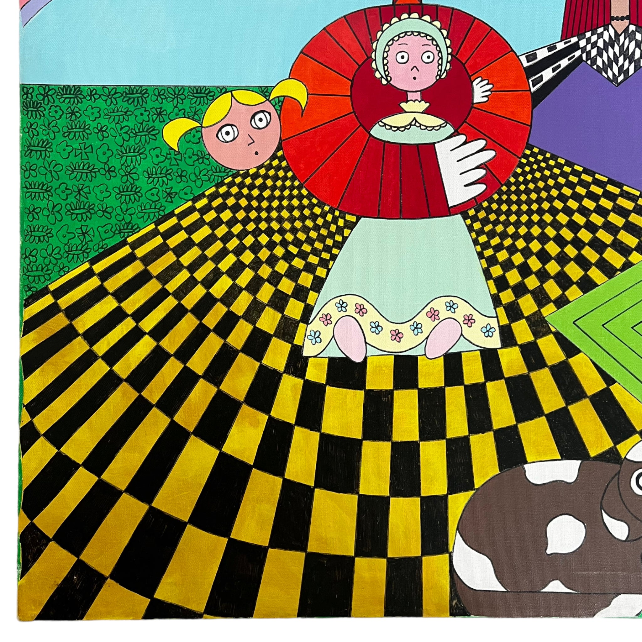 wall art
vibrant
psychedelic
painting
mid century
Lynn French Hansen
home
geometric
colorful
color
art
80s
70s
rainbow
art under 1000