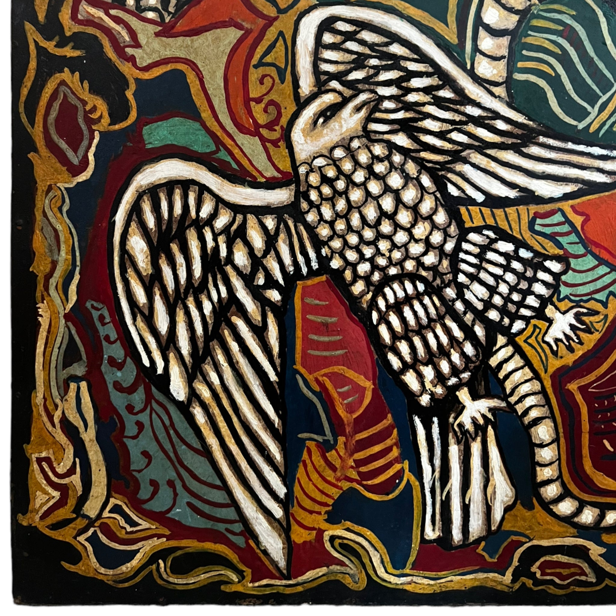 wall art
vibrant
Snakes
Plumes
Painting
Mid century
Large art
italy
italian
Home
eagles
E. Cocco
dragons
Colorful
birds
Art
acrylic painting
1950s
serpent