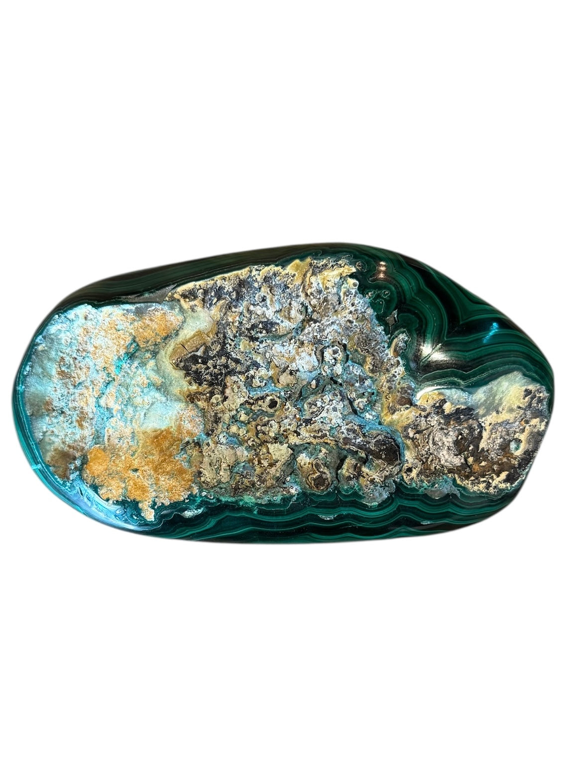 Malachite specimen
Mineral inclusion
Banded patterns
Natural textures
Polished stone
Collector's item
Unique find
Rare specimen
Green hues
Mineral matrixMalachite
Specimen
Mineral
Stone
Banded
Green
Unique
Rare
Polished
Textured
Matrix
Collectible
Display
Natural
Vibrant