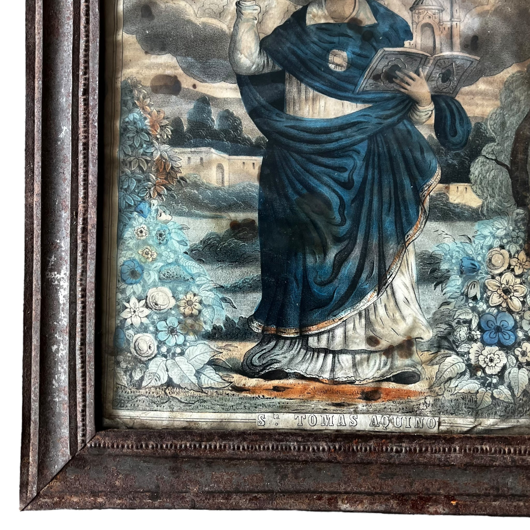 wall art
tin
Saint Thomas of Aquino
retablo
religious
Mexico
Mexican
Home
folk art
Art for All
Art
antique
19th century
art under 1000
Glass