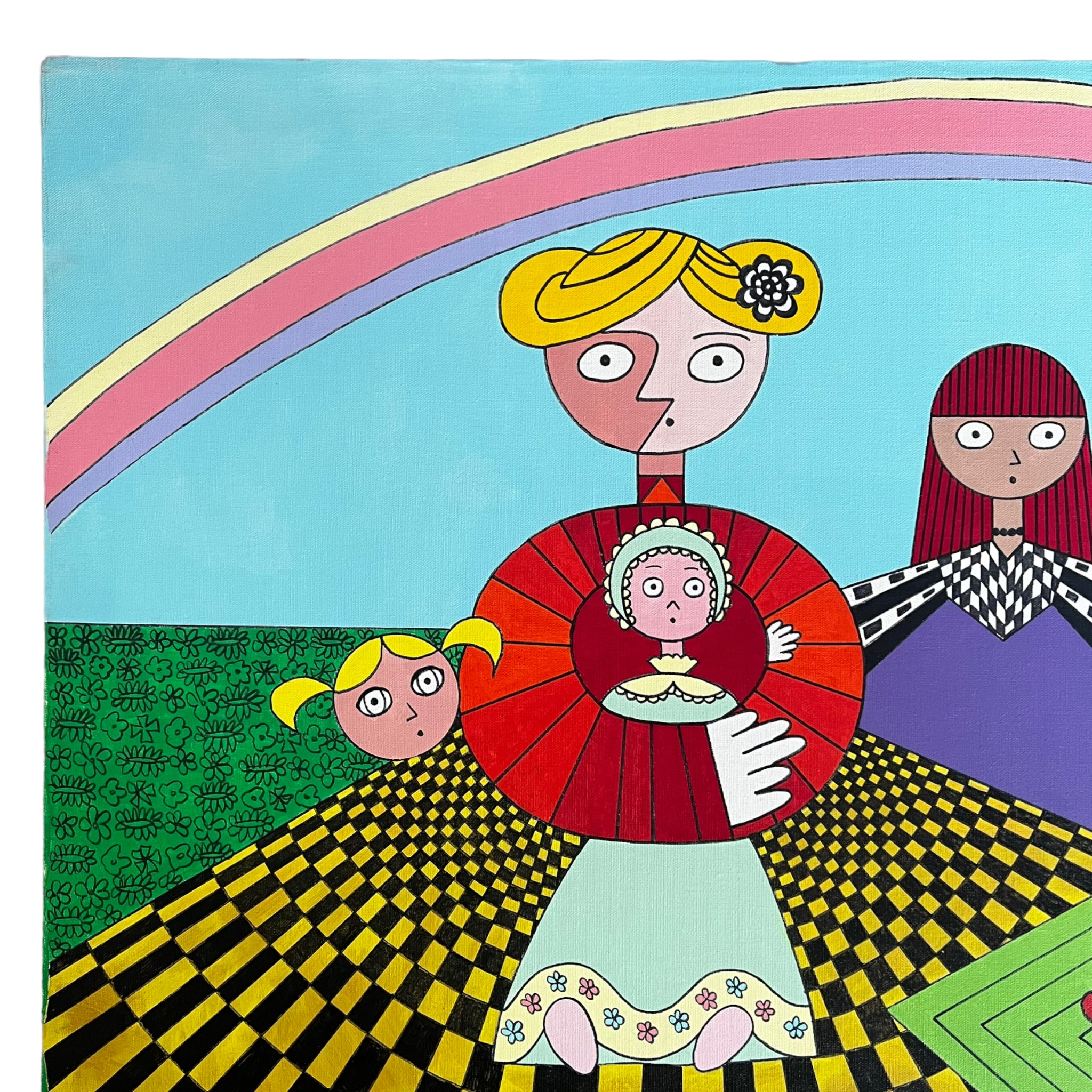 wall art
vibrant
psychedelic
painting
mid century
Lynn French Hansen
home
geometric
colorful
color
art
80s
70s
rainbow
art under 1000