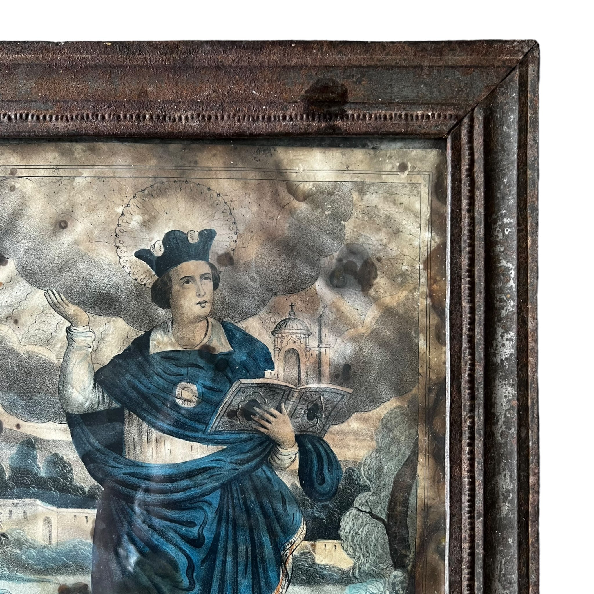 wall art
tin
Saint Thomas of Aquino
retablo
religious
Mexico
Mexican
Home
folk art
Art for All
Art
antique
19th century
art under 1000
Glass