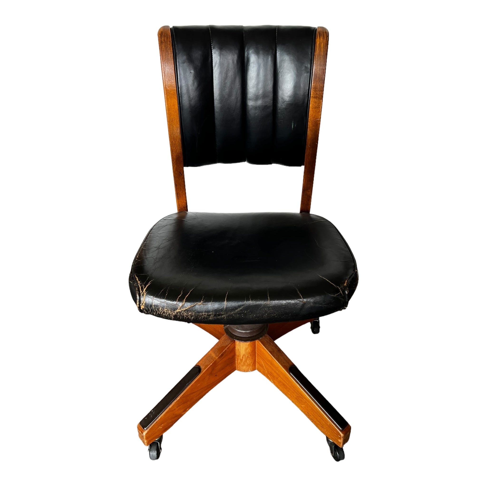 wood
Vintage
swivel chair
Office chair
office
NYC
Mid century
leather
Home
Gunlocke
Chair
50s
1950s
desk chair
rolling chair
Gunlocke Office Chair
black leather
The Gunlocke Company