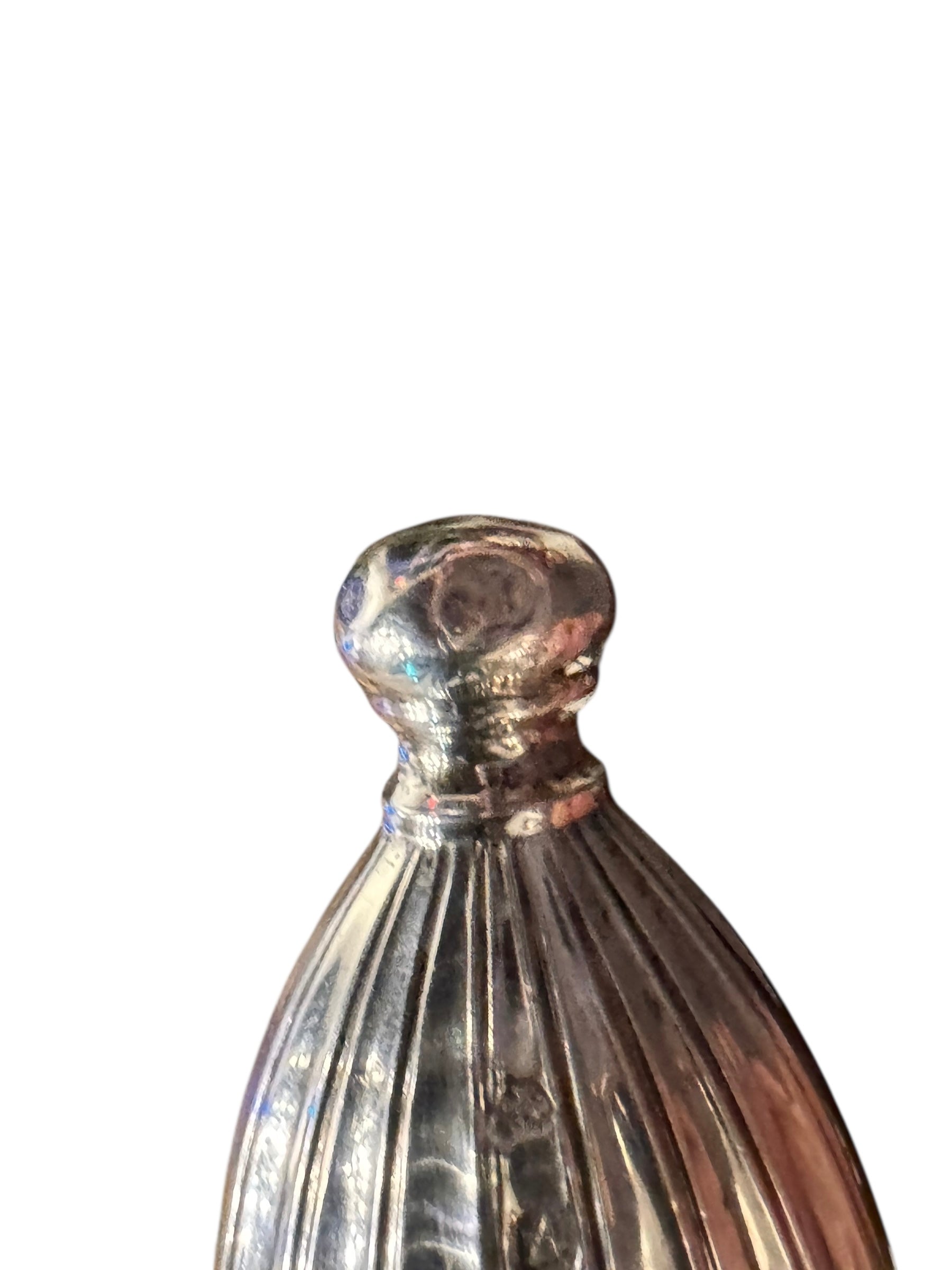 A silver corkscrew and a matching silver bottle opener, both featuring fluted, oval-shaped handles. The set is identified as a Spanish Silver (925) bar/cocktail set by Pedro Duran Morales, circa 1950