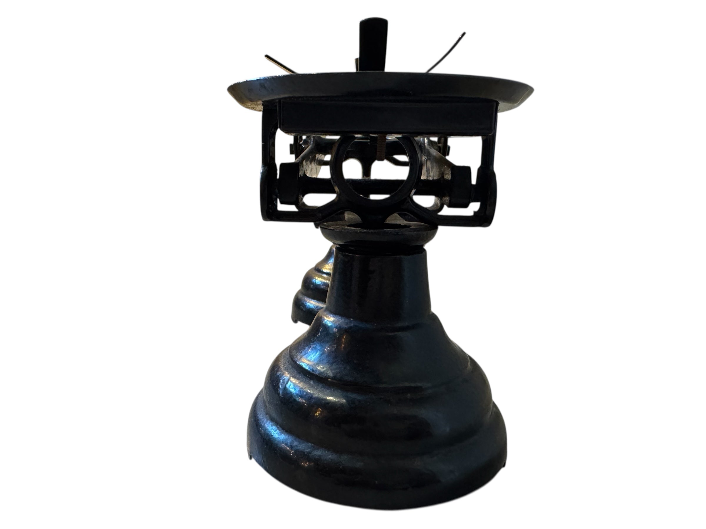 Painted Balance Scale with Brass Pans & Weights, Vintage, Antique, Librasco, Black Cast Iron, Brass, Birmingham Kitchen, Weighing Scales, Brass Weights, Kitchen Scale, Appliance