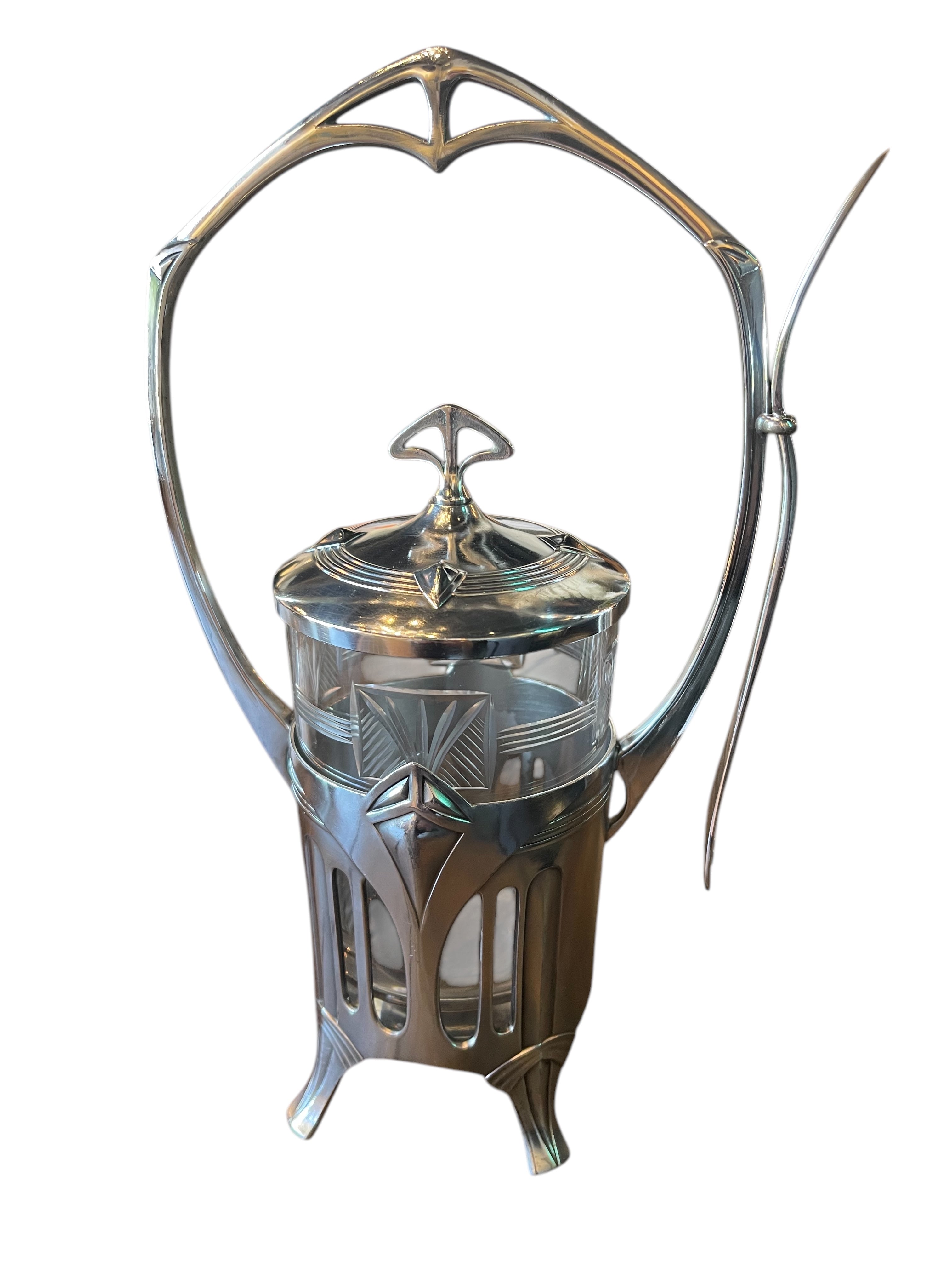 WMF
tableware
tabletop
Table Top
Silver
serveware
pickle jar
Kitchen
holiday gift
Glass
gift idea
Germany
German
fork
entertaining
art nouveau
antique
German WMF Art Nouveau Silver Plated Pickle Jar
Art Nouveau Silver Plated Pickle Jar
German Art Nouveau Silver Pickle Jar
antique pickle jar