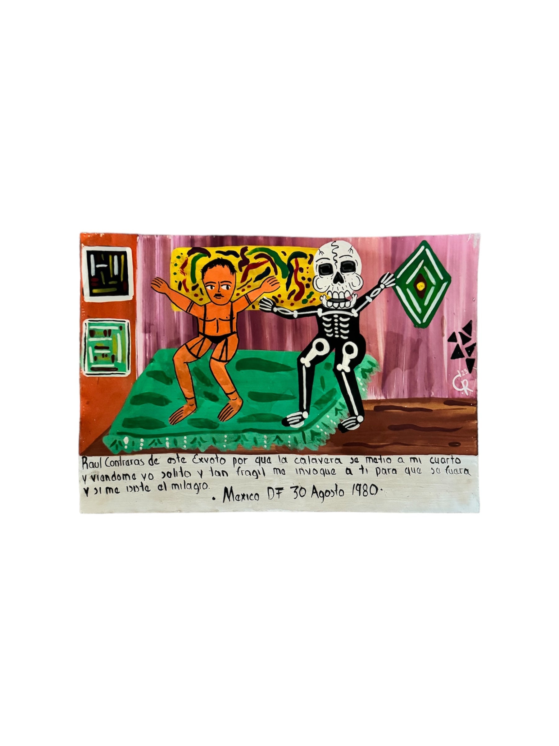 wall art
skeleton
religious
Mexico
Mexican artist
Mexican
folk art
exvoto
devotional art
Contemporary
Colorful
color
calavera
Art for All
Art
acrylic painting
Christopher Rodriguez Contreras
Christopher Rodriguez Contreras art
Christopher Rodriguez Contreras mexican folk art
Christopher Rodriguez Contreras artist
skeleton art
religious art