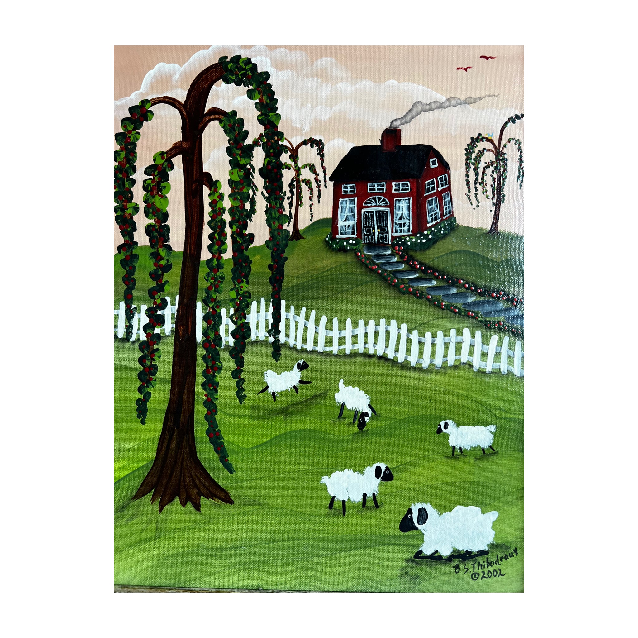 wall art
Vintage
trees
sheep
Painting
original art
Home
Green
folk art
Barbara Thibodeaux
Art
Animals
american
acrylic painting
2000s
Landscape