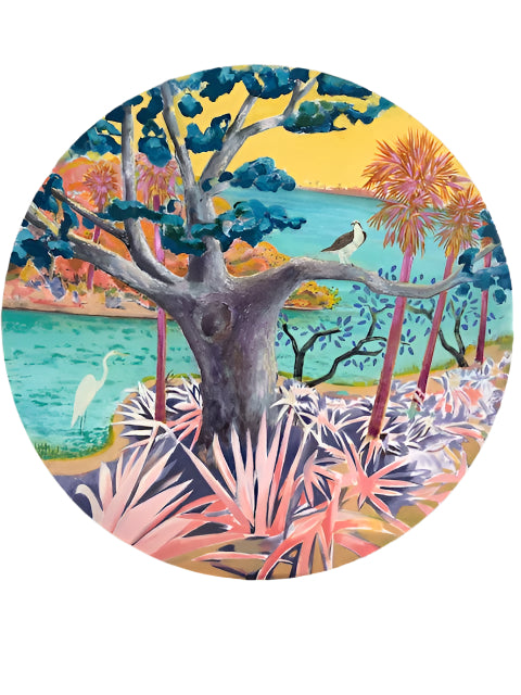 wall art
trees
Texas artist
round
Robert Wymer
Painting
original art
Oil painting
nature
Local artist
Home
Colorful
austin artist
Art
Contemporary
contemporary art
"Fort De Soto West" by Robert Wymer
oak frame
Landscape