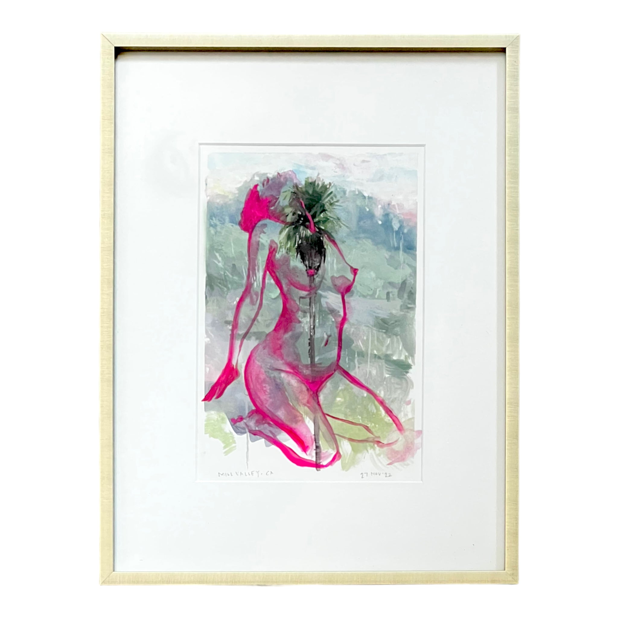 woman
Watercolor
wall art
Plein Air
Painting
Ondrea Vicklund
nude
Landscape
in the buff
Home
gouache
gold frame
framed
female
Contemporary
Colorful
Art
american