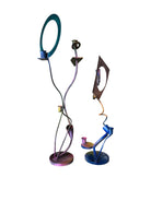 Luis Colmenares (American/New Orleans, b. 1959), Two Steel Three Light Candlestick Sculptures, 1998, Candlesticks, Steel, multicolored, New Orleans, Sculptures, Powder Coated