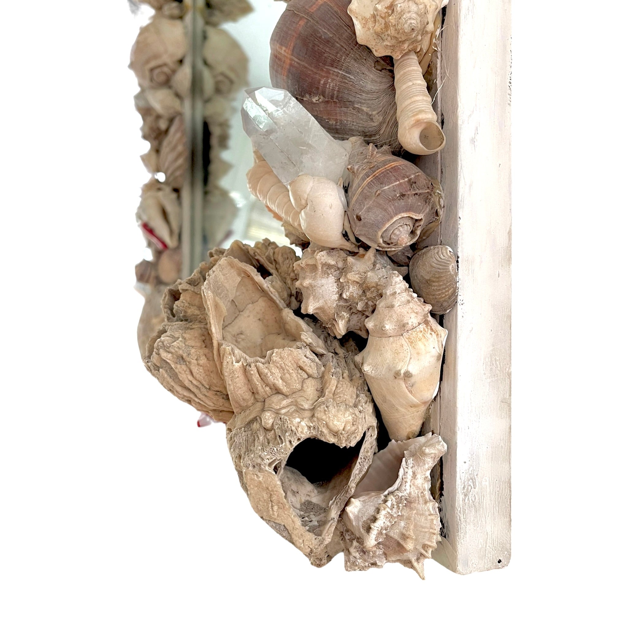 Vintage Grotto shell mirror
Grotto style mirror
Antique shell mirror
Shell-encrusted wall mirror
Coastal vintage decor
Nautical mirror with shells
Handmade vintage seashell mirror
Grotto mirror for sale
Shell mirror vintage wall decor
Vintage coastal wall mirror