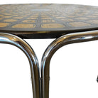 Vintage
UK
tortoise
tea table
Table
Side table
Occasional table
mandala
Entry table
Coffee table
Chrome
1970s
leather-like tortoise shell design
mandala design
geometric
geometric design
patterned table top
groovy
chrome table
chrome table austin