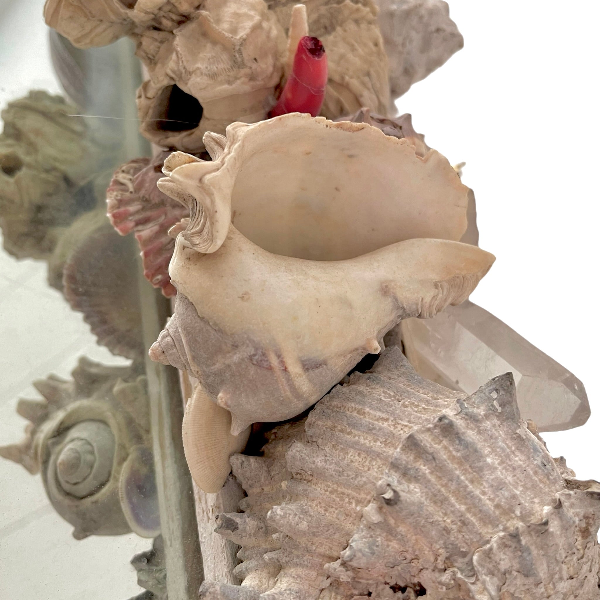 Vintage Grotto shell mirror
Grotto style mirror
Antique shell mirror
Shell-encrusted wall mirror
Coastal vintage decor
Nautical mirror with shells
Handmade vintage seashell mirror
Grotto mirror for sale
Shell mirror vintage wall decor
Vintage coastal wall mirror