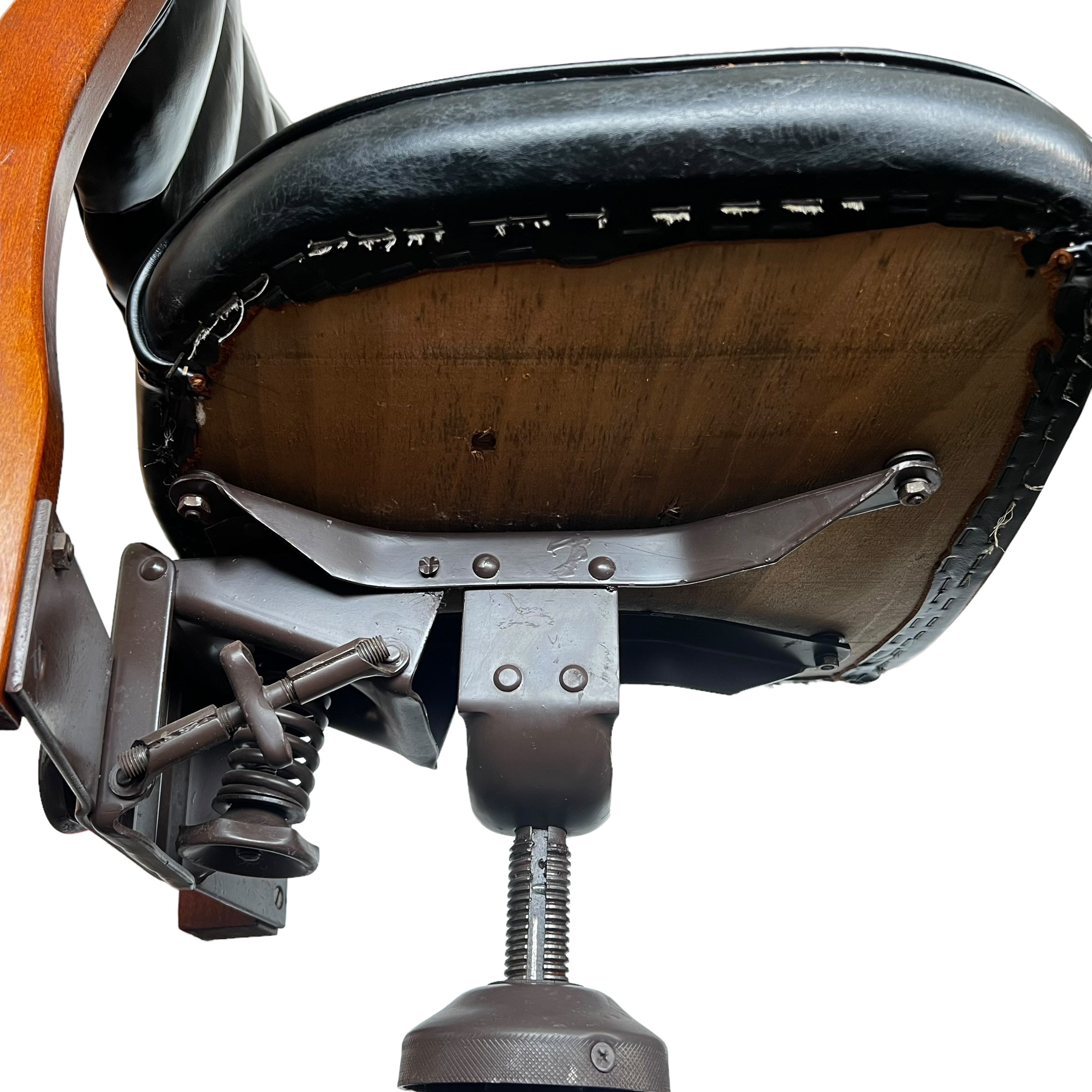 wood
Office chair
leather
Home
Gunlocke
Chair
Black
50s
chairs
swivel chair
desk chair
rolling chair
black leather
Mid century
copper nails