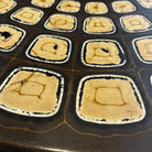 Vintage
UK
tortoise
tea table
Table
Side table
Occasional table
mandala
Entry table
Coffee table
Chrome
1970s
leather-like tortoise shell design
mandala design
geometric
geometric design
patterned table top
groovy
chrome table
chrome table austin