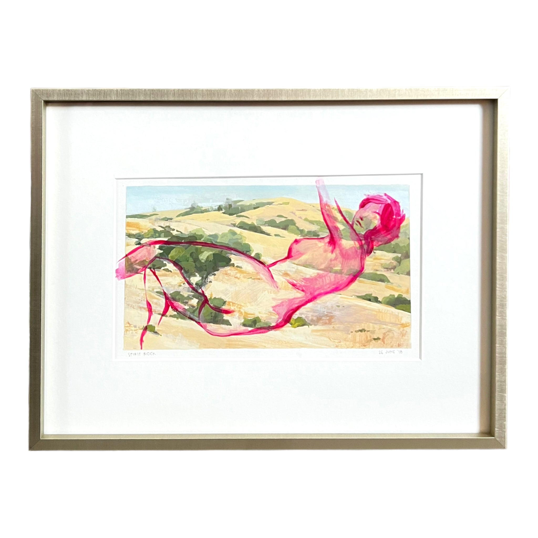 woman
Watercolor
wall art
Plein Air
Painting
Ondrea Vicklund
nude
Landscape
in the buff
hot pink
Home
gouache
gold frame
framed
Figure
female
Contemporary
Colorful
Art
american