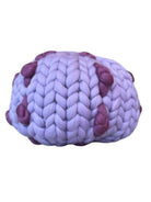 A hand crocheted pouffettes made from European hand-dyed spun Merino Wool.